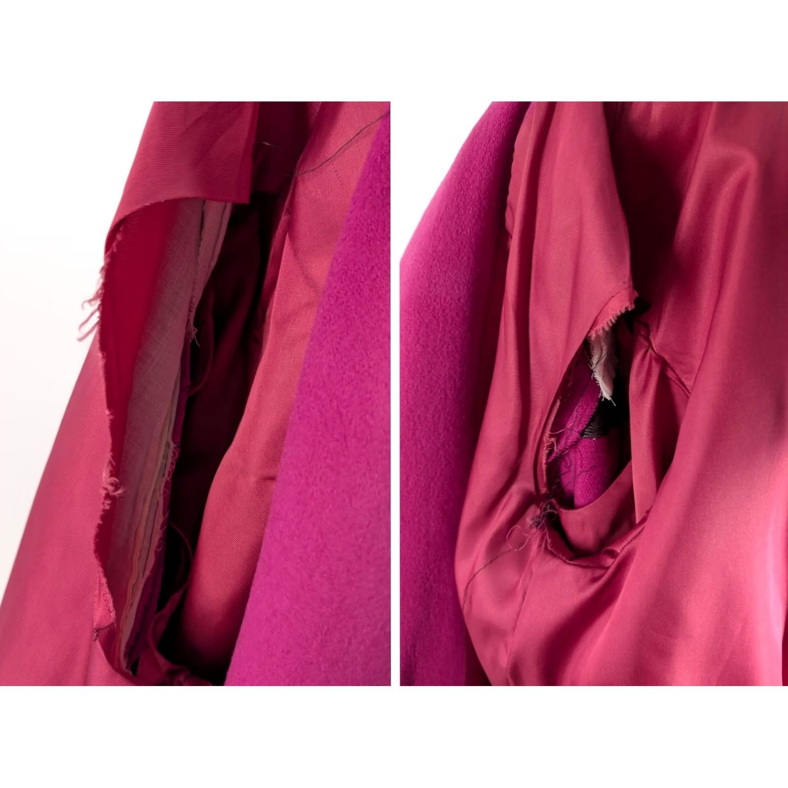 Bill Blass VINTAGE Bill Blass Pink Wool Overcoat 42" Coat USA Wool 100% Toggle Closure Eyelet Grommet 80s 70s Magenta UNPAIRED Mens Womens? Size M / US 6-8 / IT 42-44 - 6 Thumbnail
