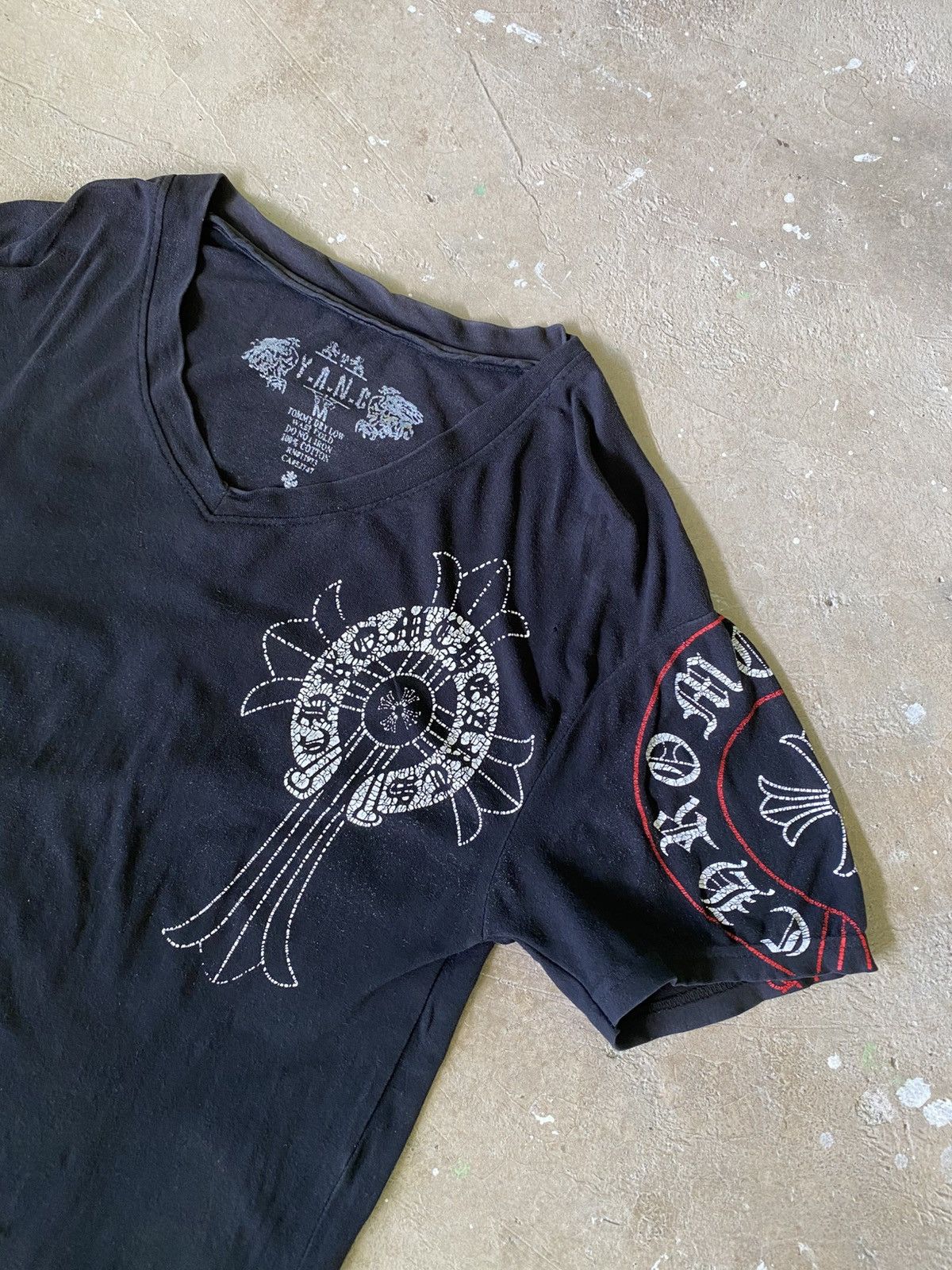 Japanese Brand Y.A.N.C Chrome Hearts Inspired Cross Sleeve Tee M Size US M / EU 48-50 / 2 - 2 Thumbnail