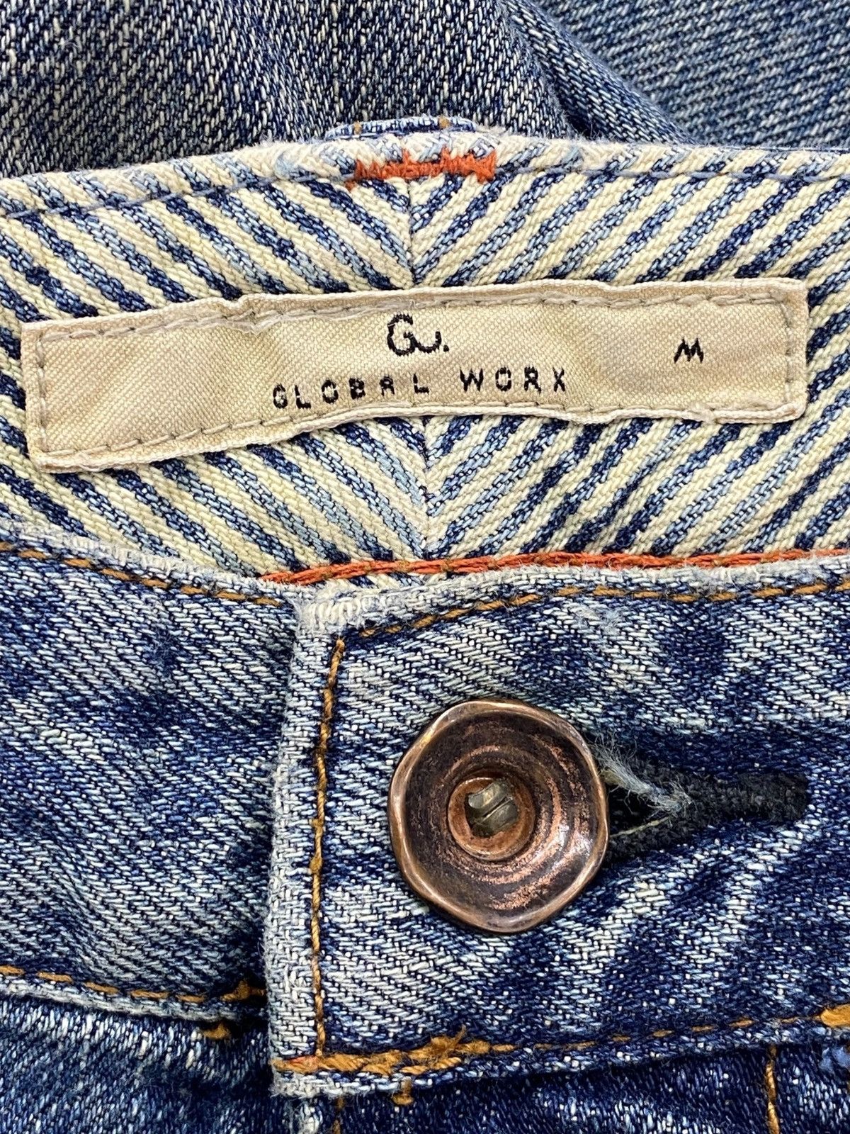 Global Work Global Work Faded Wash Style Straight Leg Jeans Size US 32 / EU 48 - 10 Thumbnail