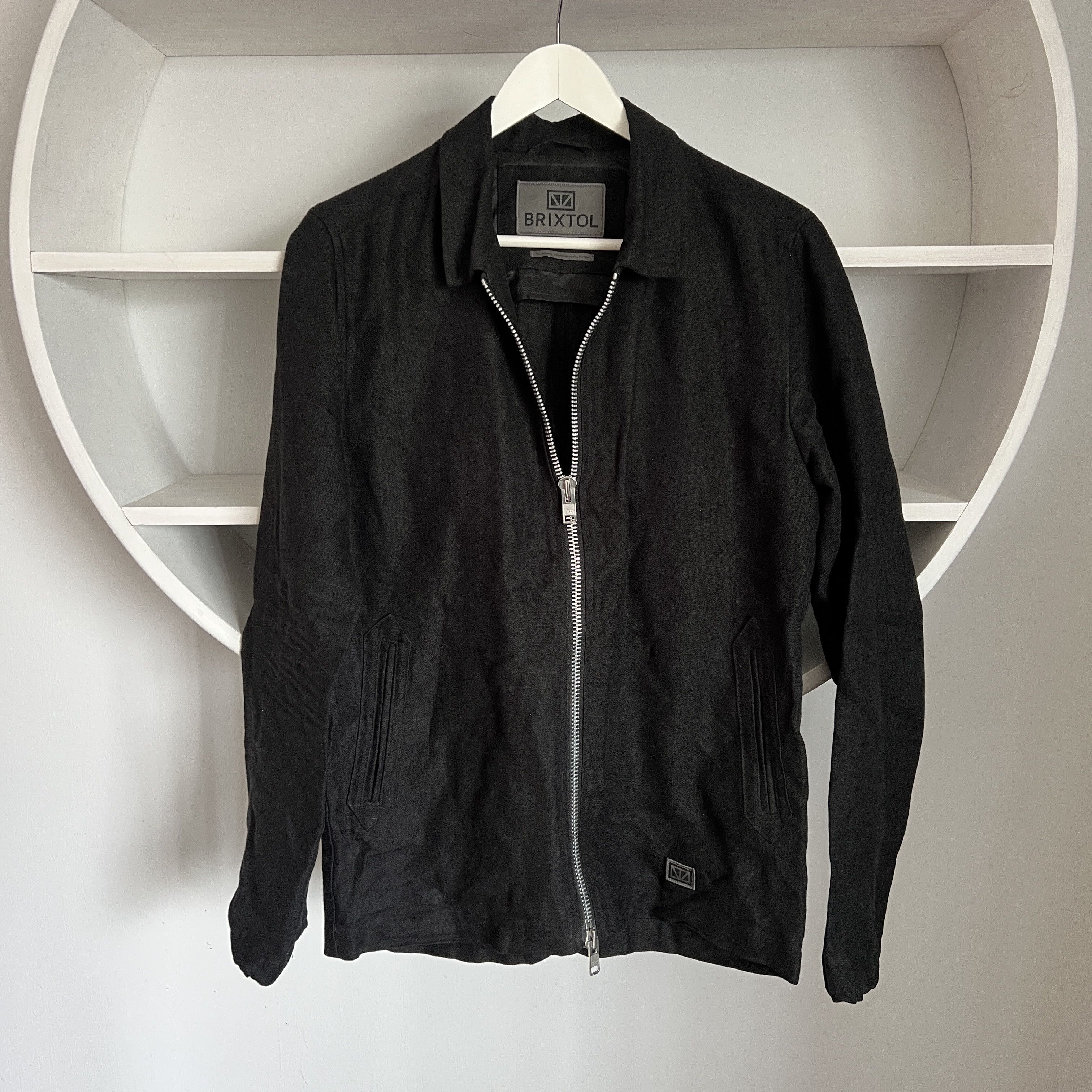 Men's BRIXTOL 100% Linen Black Jacket Size M