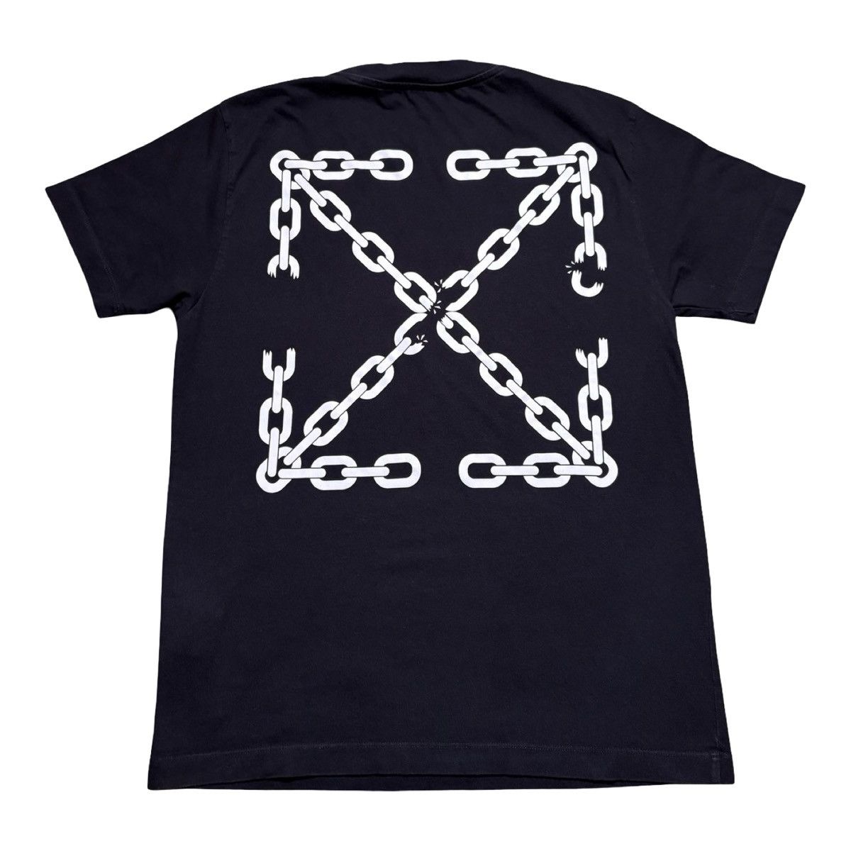 Off-White OFF-WHITE Off-White Men Chain Arr Slim S/S Tee Black White Size US S / EU 44-46 / 1 - 1 Thumbnail