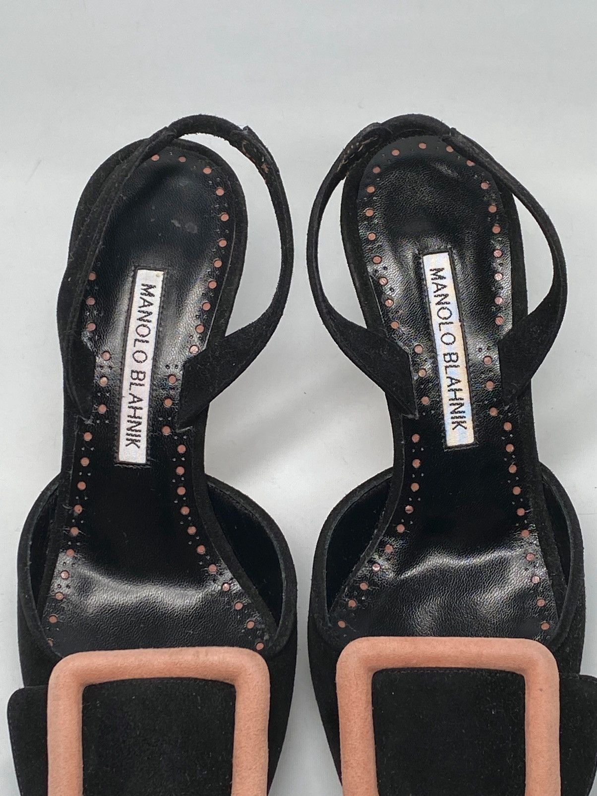 Manolo Blahnik Manolo Blahnik Maysli Suede Buckle Slingback Pumps size 36 Size US 6 / IT 36 - 6 Thumbnail