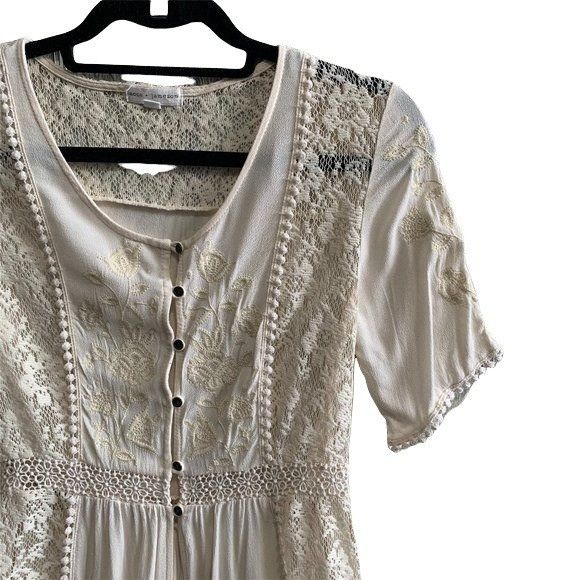 Other Coco + Jamieson Ivory Floral Embroidered Boho Duster Size XS / US 0-2 / IT 36-38 - 1 Thumbnail