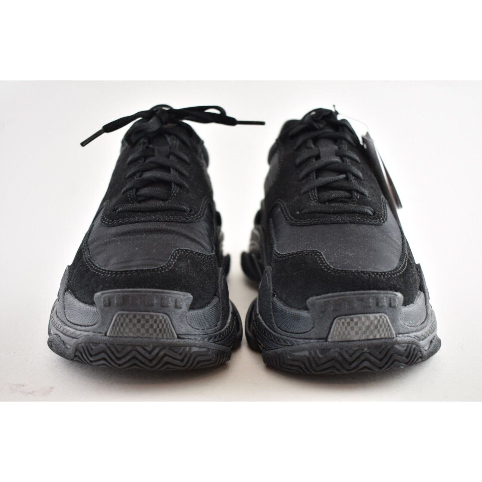 Balenciaga Triple S V2 Noir Suede Nylon Speed Flat Trainer Sneaker 40 Size US 10 / IT 40 - 4 Thumbnail