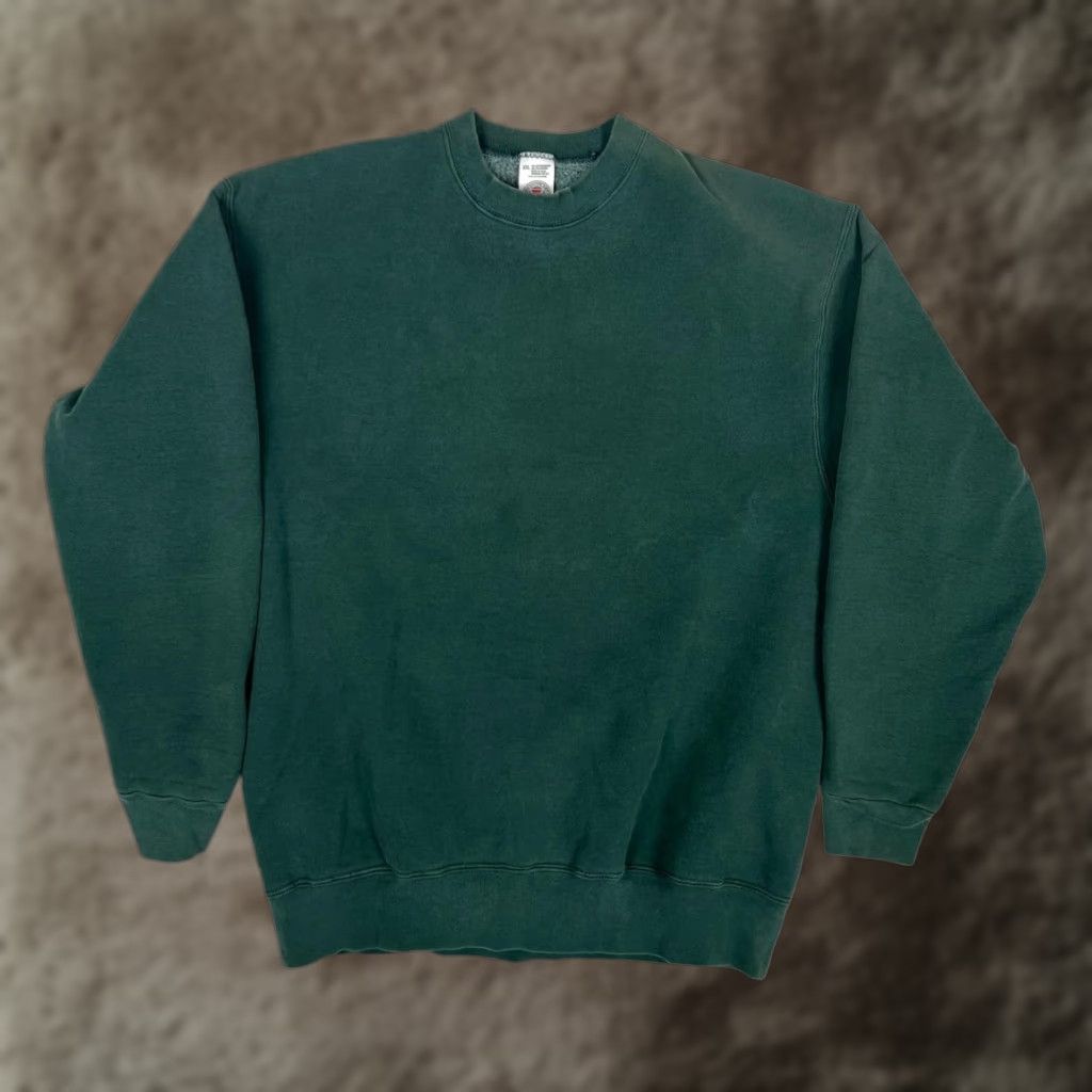 Vintage VINTAGE MunsingWear Sweatshirt Mens XL Green Blank Fleece Pullover USA Crewneck Size US XL / EU 56 / 4 - 1 Thumbnail