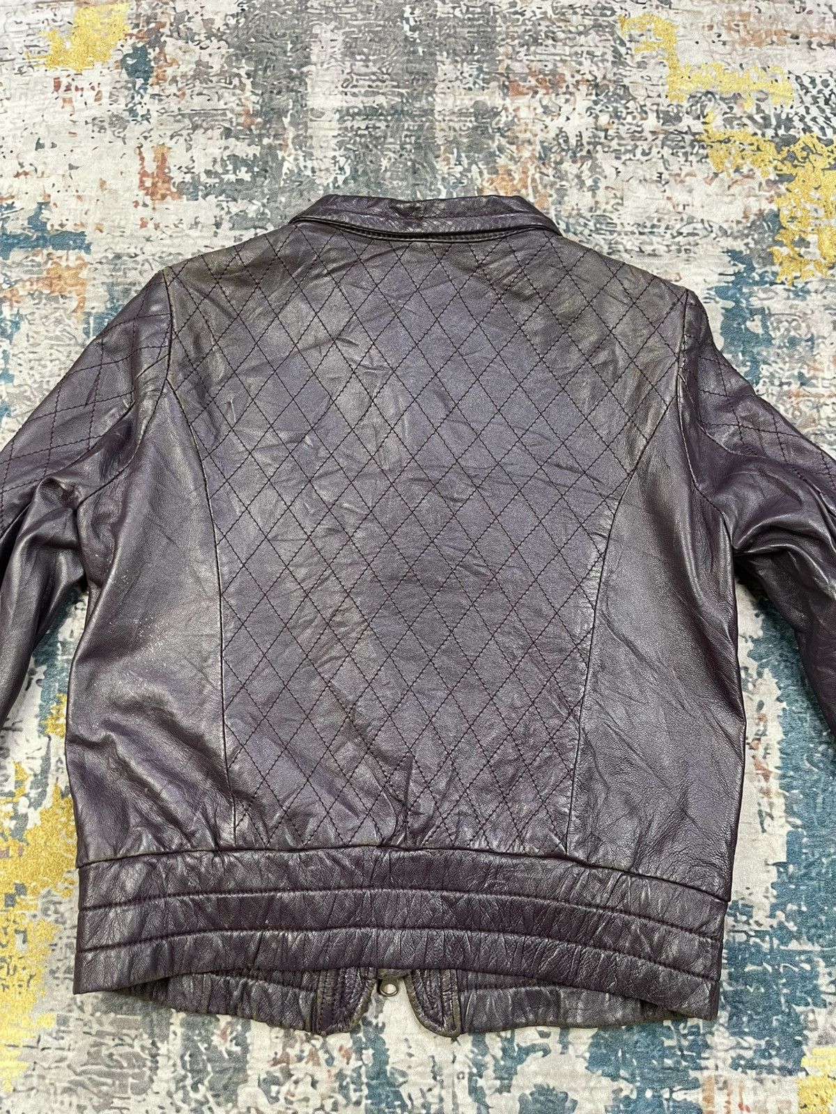 Japanese Brand Rubyrivet Quilted Sheepskin Leather Jacket Size XS / US 0-2 / IT 36-38 - 6 Thumbnail