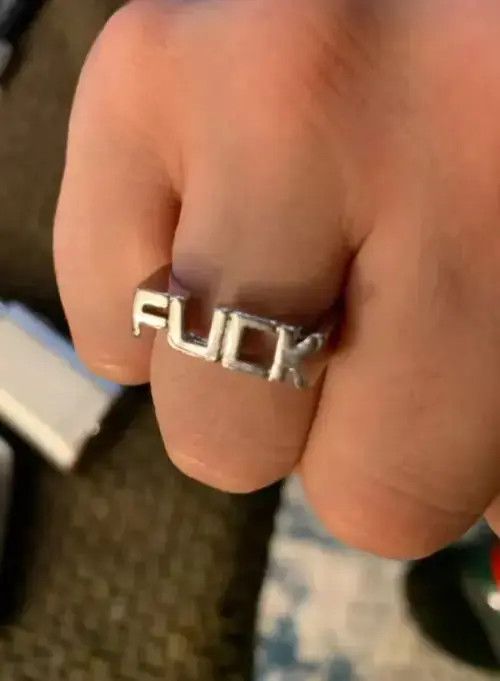 Vintage Punk Fuck Ring Size ONE SIZE - 4 Thumbnail