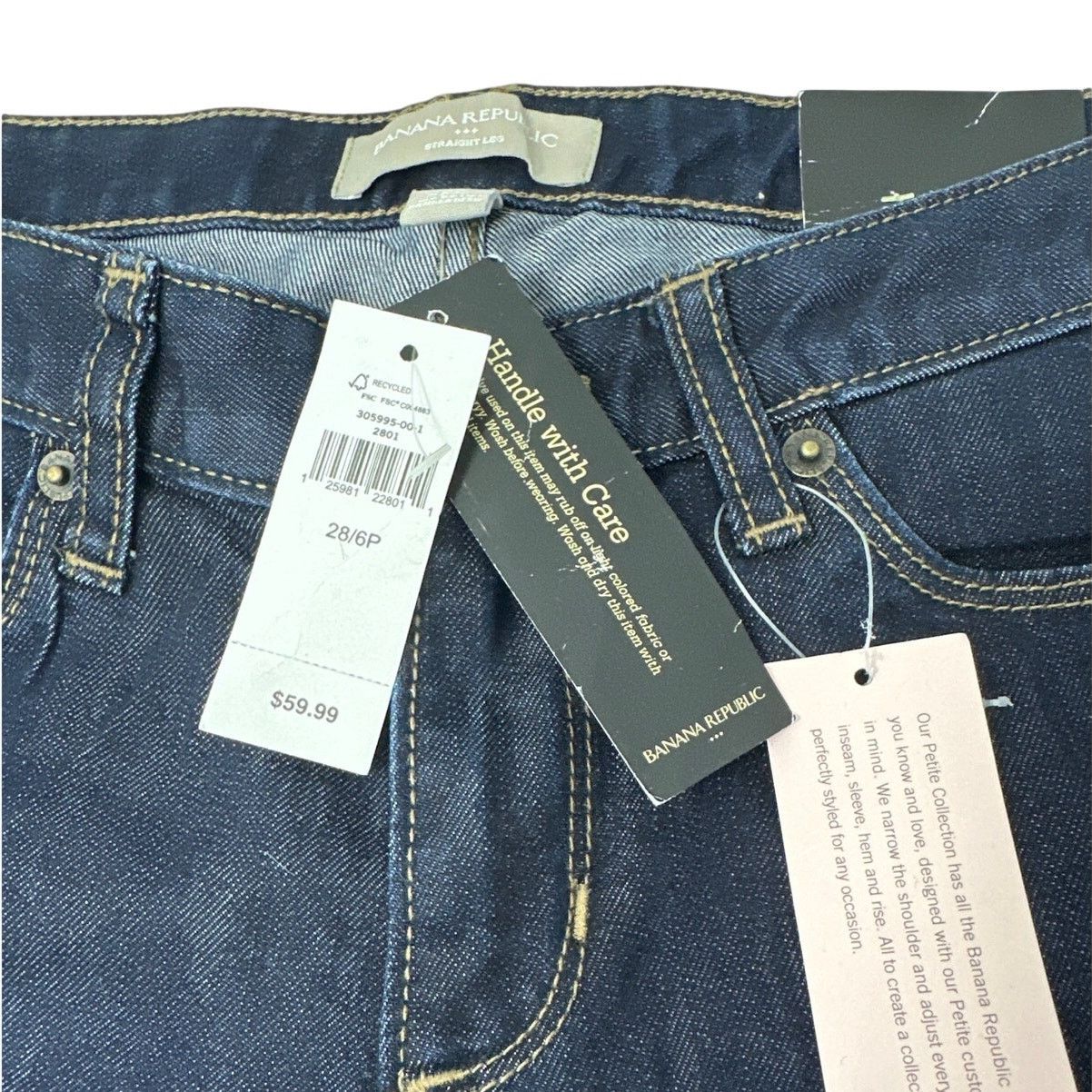 Banana Republic Banana Republic Straight Leg Dark Wash Jeans 28/6 NWT Size 28" / US 6 / IT 42 - 6 Thumbnail