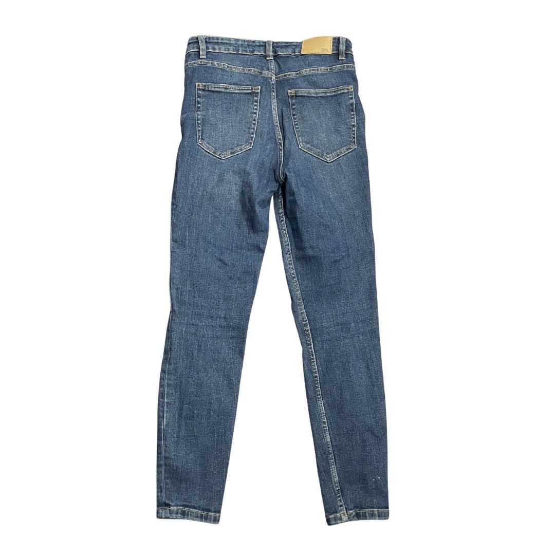 Zara Mid High Rise Slim Fit Denim Jeans Classic Indigo Streetwear Size 30" / US 8 / IT 44 - 2 Thumbnail