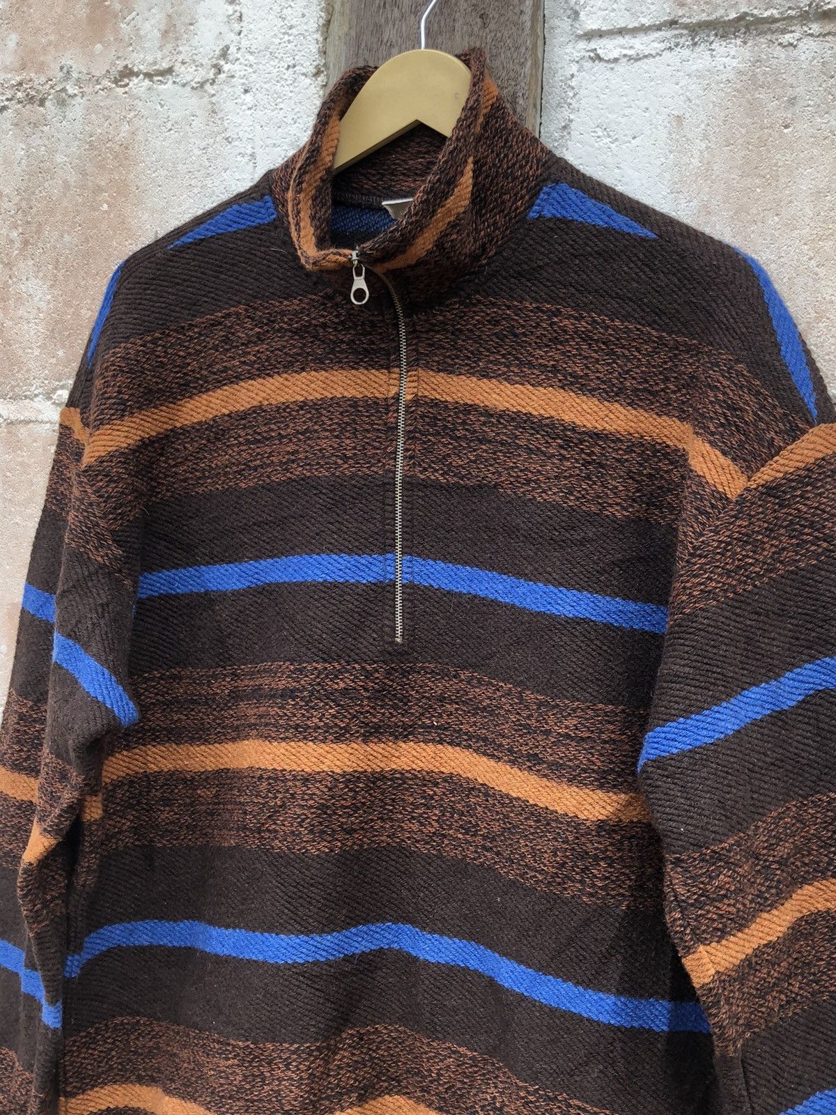 United Colors Of Benetton United Color of Bennetton Sweater Half Zipper Jacket Navajo Size US L / EU 52-54 / 3 - 4 Thumbnail