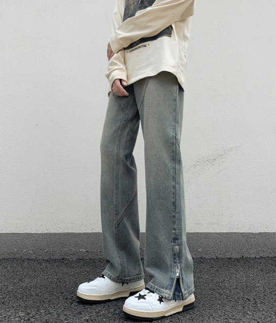 Japanese Brand × Jean Vintage American style zipper loose wide-leg bootcut jeans Size US 32 / EU 48 - 3 Thumbnail