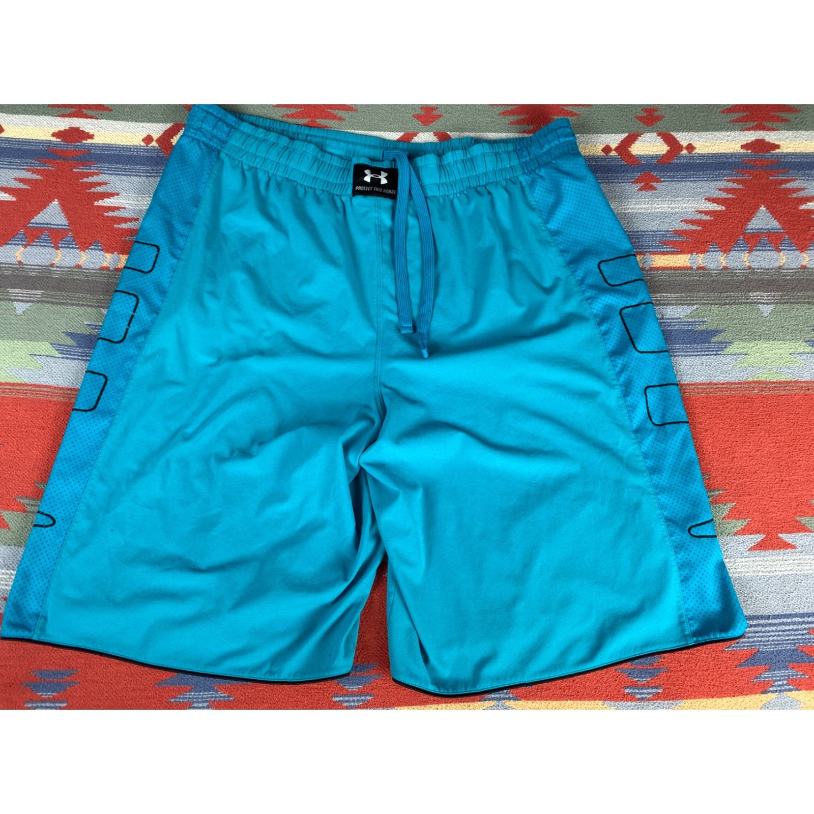 Under Armour VINTAGE UA Under Armour Mens Athletic Shorts Gym Basketball Loose XL Aqua Athletic Mens XL Blue Size US 36 / EU 52 - 6 Thumbnail