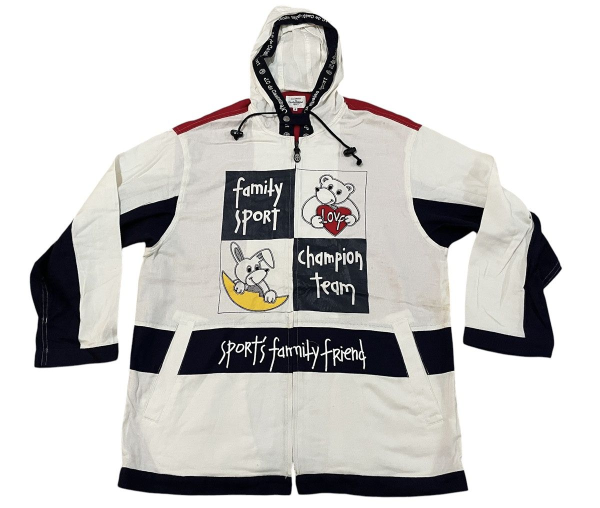 Jean Charles De Castelbajac × Vintage Rare❗️Jean Charles De Castelbajac Hoodie Nice Pattern Size US XL / EU 56 / 4 - 1 Thumbnail