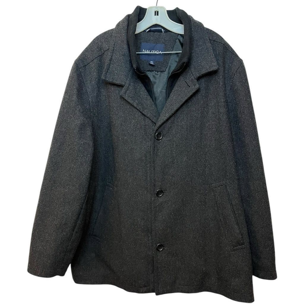 Nautica Nautica Wool Blend Overcoat Coat Jacket Dark Gray Black XXL Size US XXL / EU 58 / 5 - 2 Thumbnail
