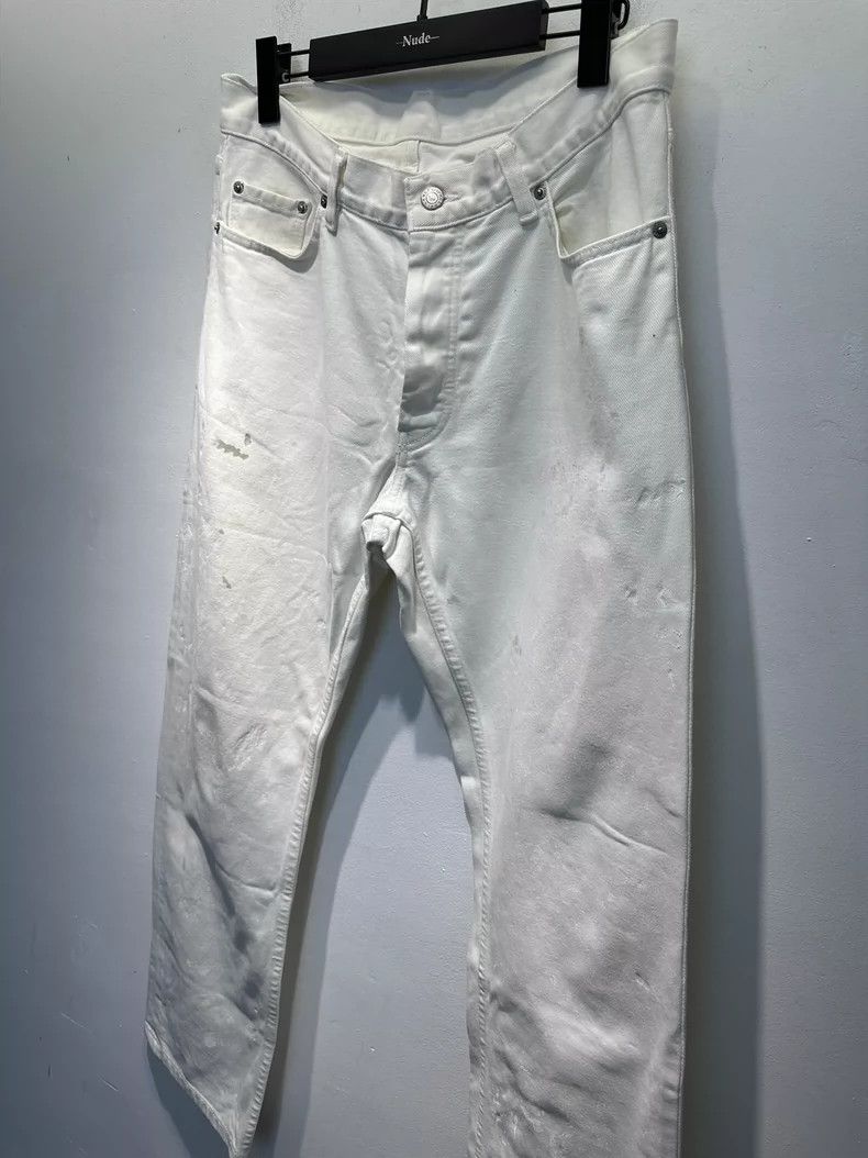 helmut langInk-splashed jeans in white paint jeans 2502-Nex