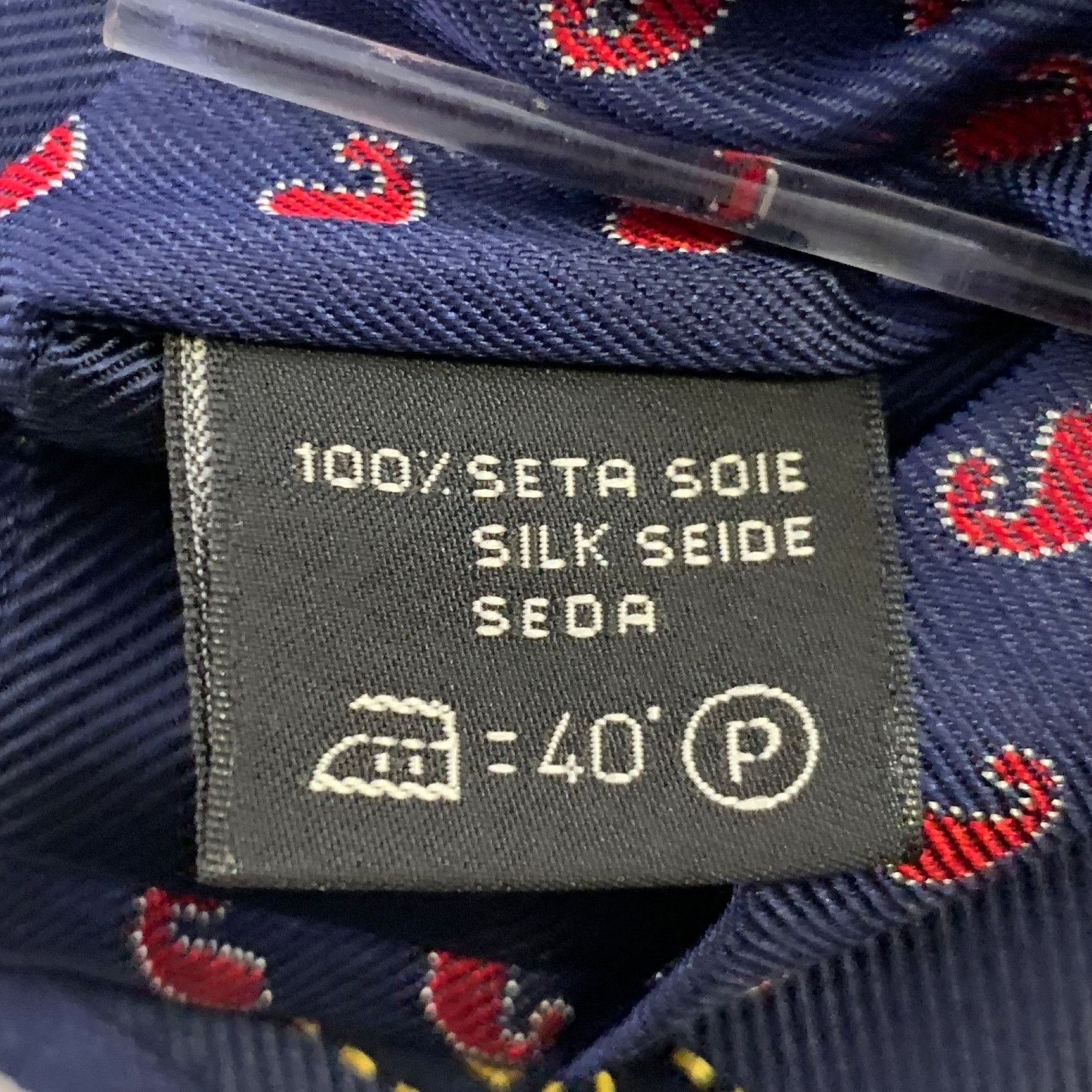 Ermenegildo Zegna ERMENEGILDO ZEGNA Navy Red Paisley Silk Tie Size ONE SIZE - 4 Thumbnail