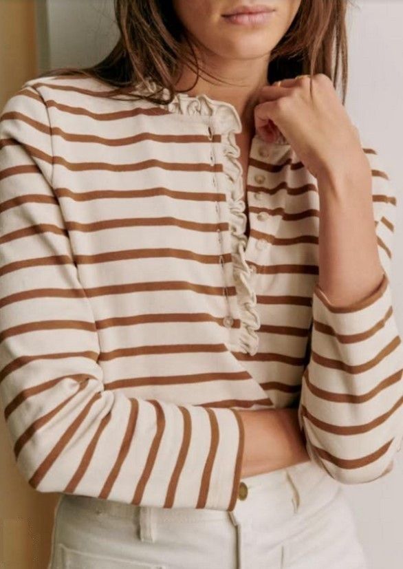Sezane SEZANE Gael Mariniere cotton shirt. Size XS Size XS / US 0-2 / IT 36-38 - 2 Thumbnail