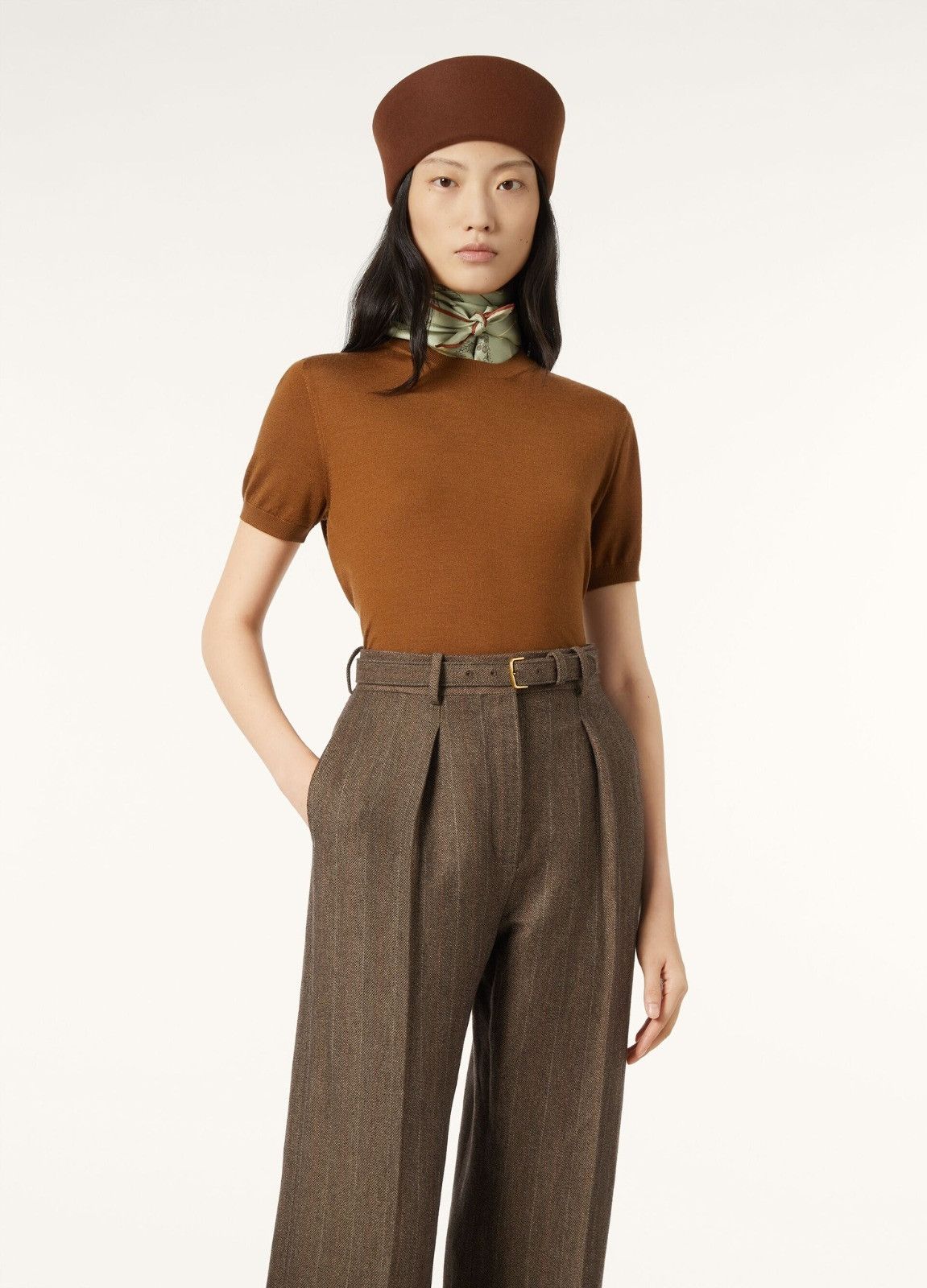 Loro Piana o1srvl11e0526 FAO9854 Short Sleeve Crewneck Sweater Brown Size M / US 6-8 / IT 42-44 - 7 Thumbnail