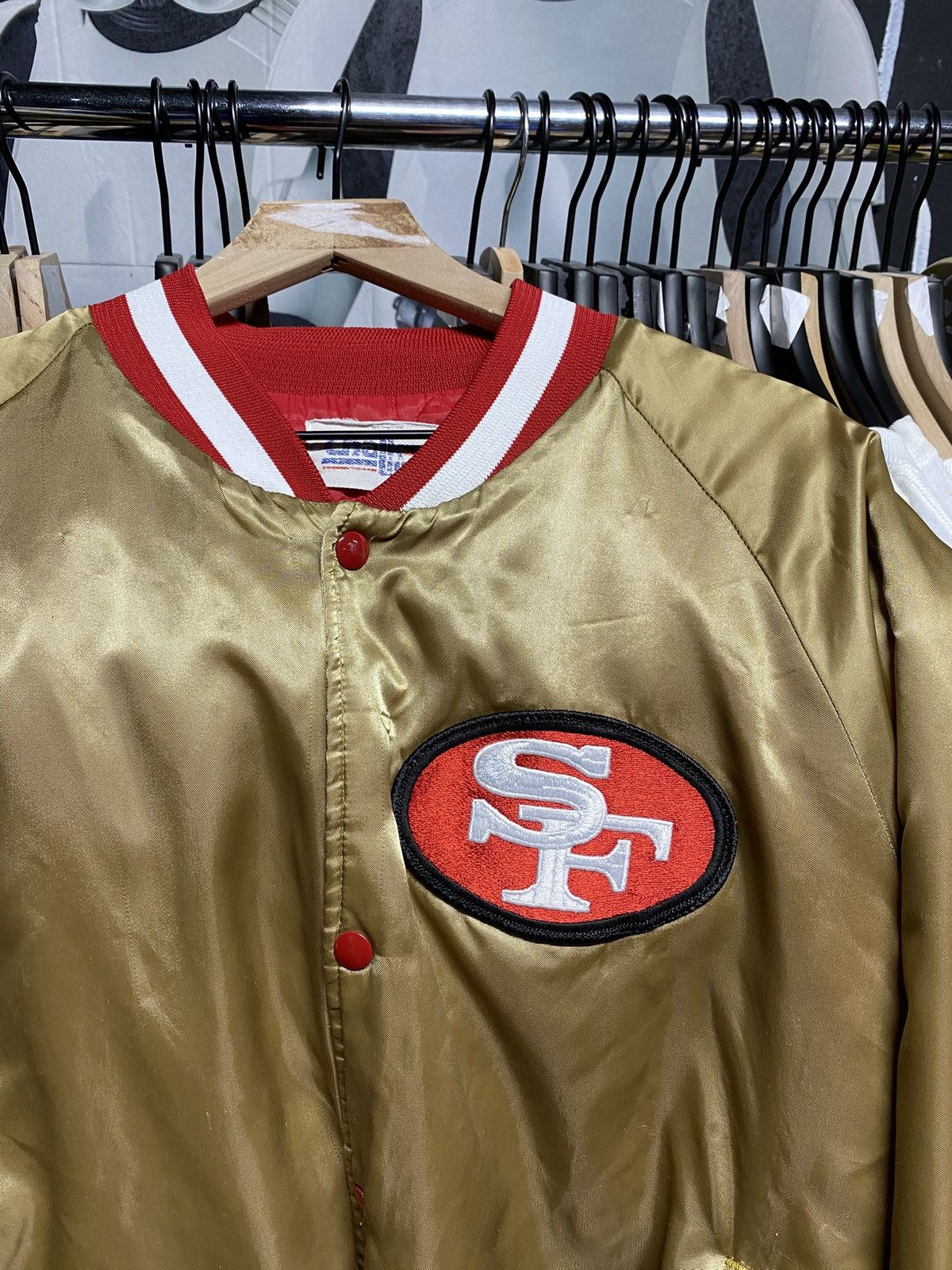 NFL 90’s Vintage San Francisco 49ers Gold Satin Jacket Large Size US L / EU 52-54 / 3 - 9 Thumbnail