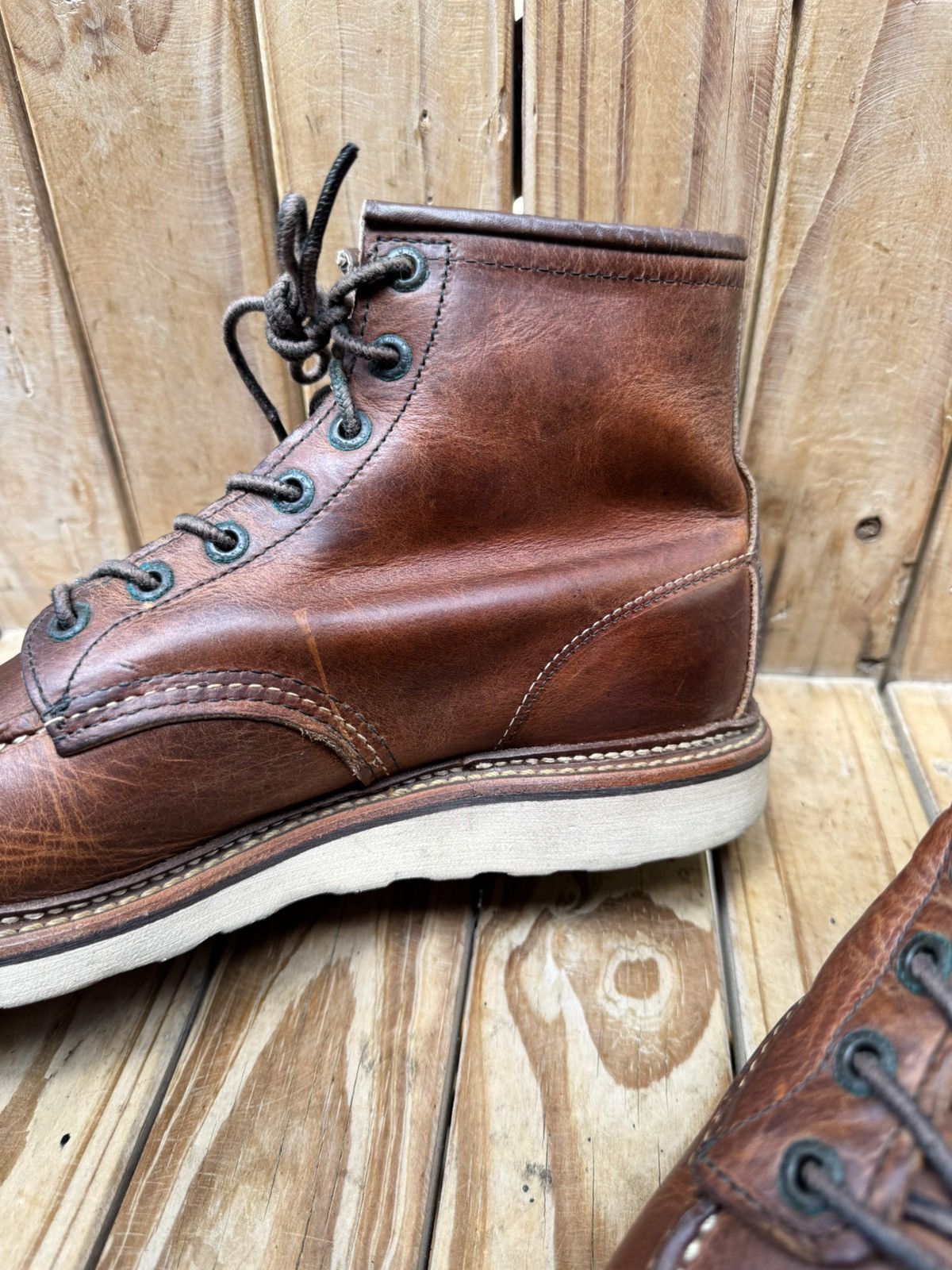 Red Wing Red wing 1907 MOC TOE brown leather boots USA 9.5 D UK 8.5 Size US 9.5 / EU 42-43 - 13 Thumbnail