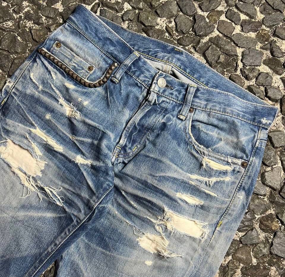 Hysteric Glamour Hysteric Glamour - Studded Tattered Denim Size US 30 / EU 46 - 2 Thumbnail