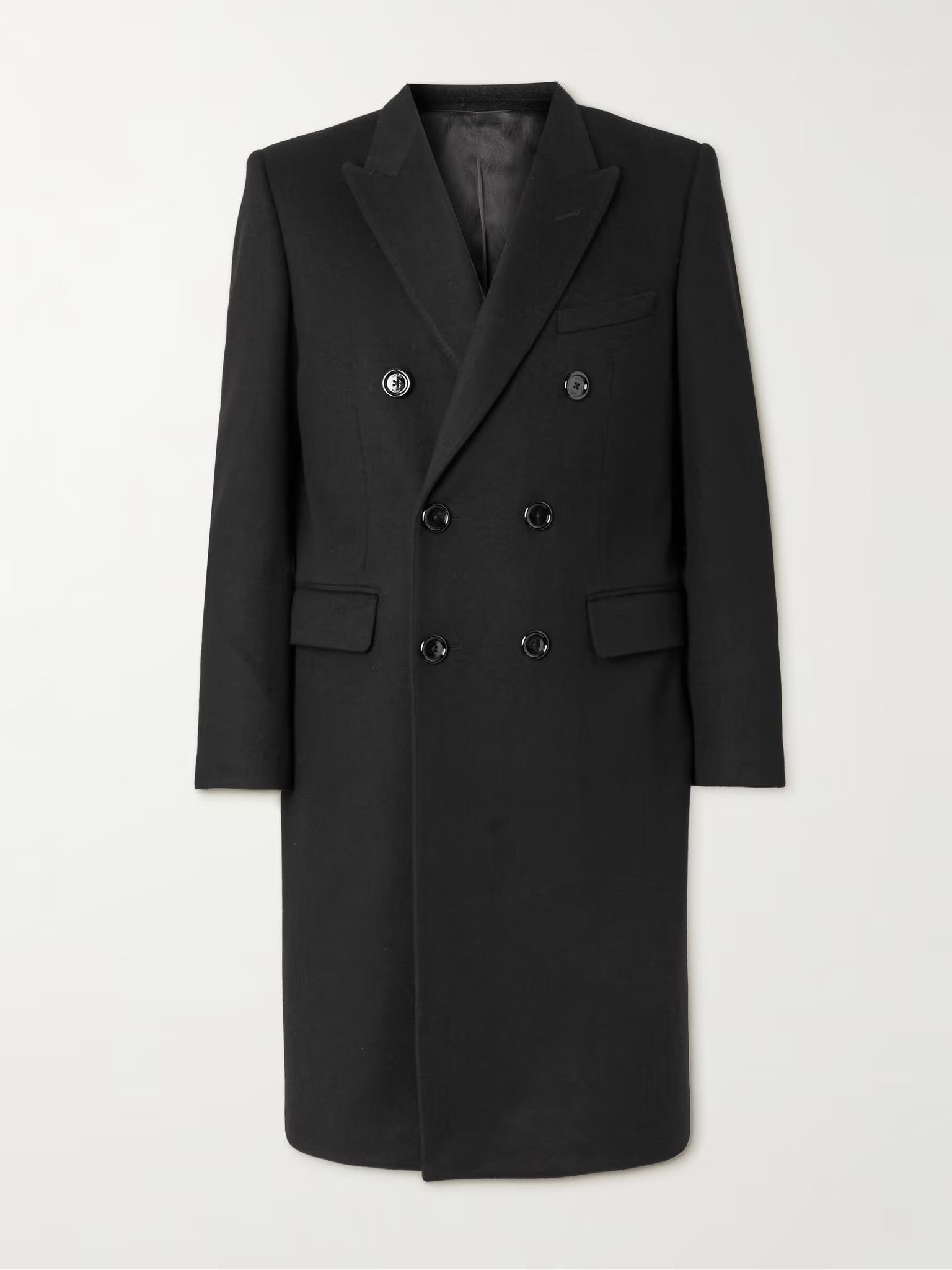 image of Celine O1Bcso1Str0324 2M230812E.38No Double-Breasted Coat In Black, Men's (Size Small)