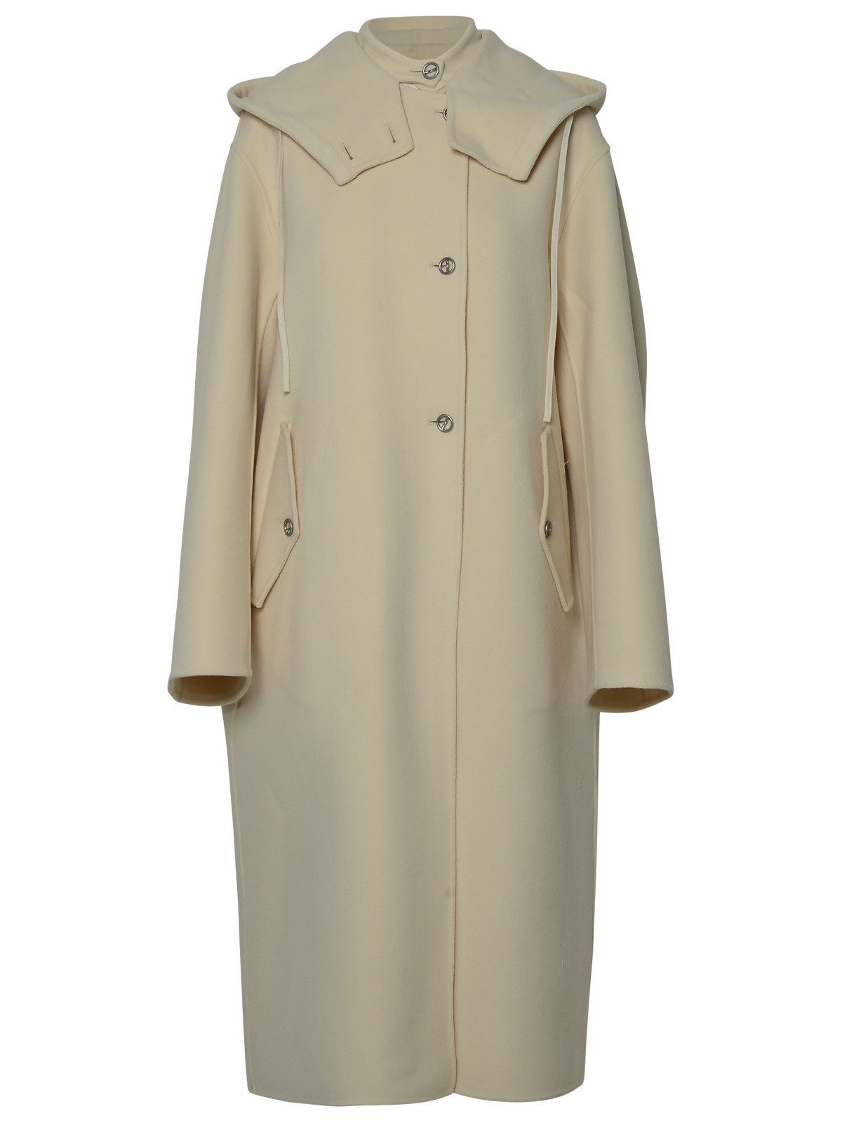 image of Jil Sander 'sport 16' Cream Wool Coat, Women's (Size Small)
