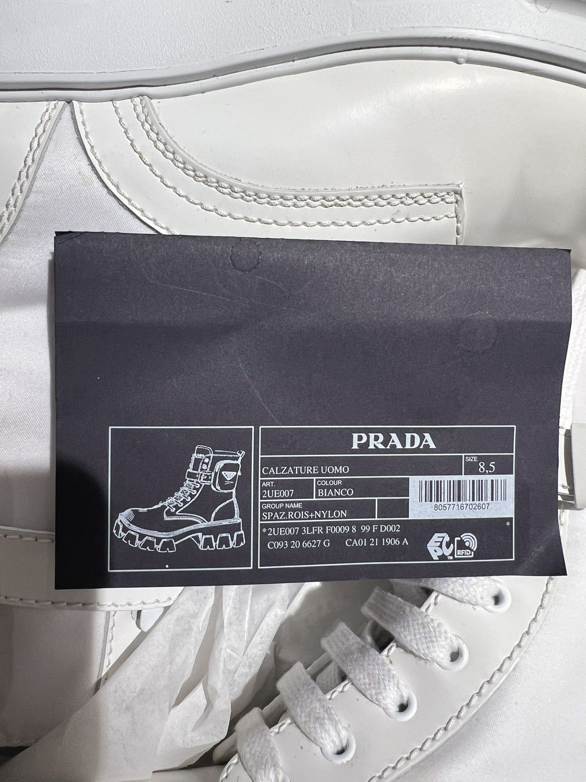 Prada Prada White Monolith leather and Re-Nylon boots with pouch Size US 9.5 / EU 42-43 - 11 Thumbnail