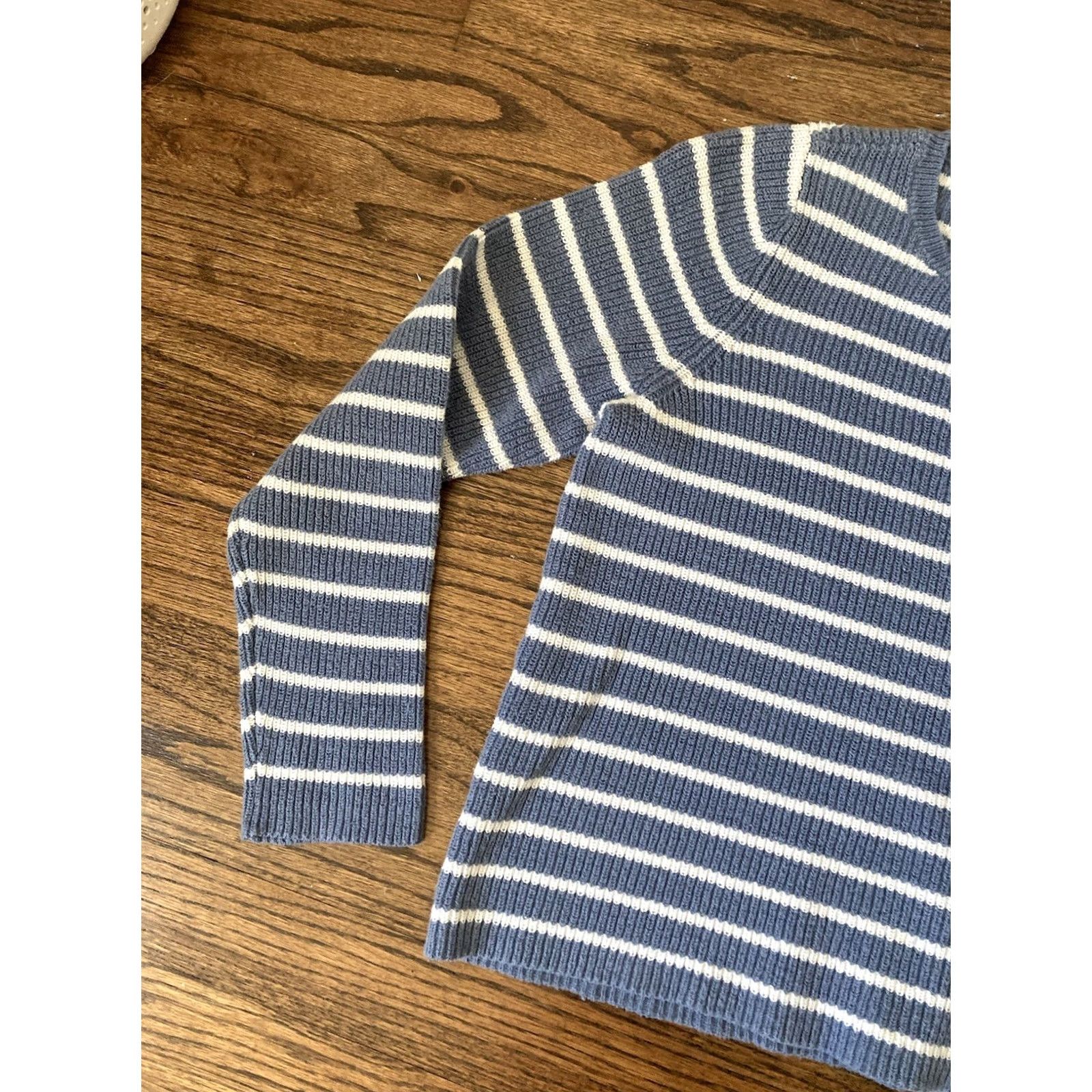 Eileen Fisher Eileen Fisher Striped Sweater Womens XS Hemp Organic Cotton Blue White Pullover Knit Long Sleeve Casual Workwear Size XS / US 0-2 / IT 36-38 - 2 Thumbnail