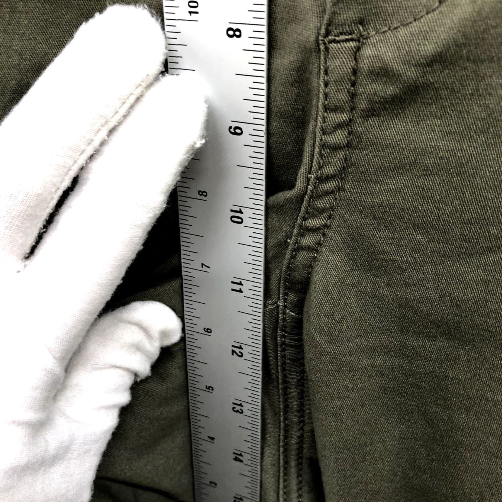 Vintage Bar lll Chino Pants Womens 18W Army Green Elastic Waistband Stretch Tapered Crop Pants Womens Chino Army Green 18W Stretch Crop Bar lll Size 40" / US 18 - 6 Thumbnail