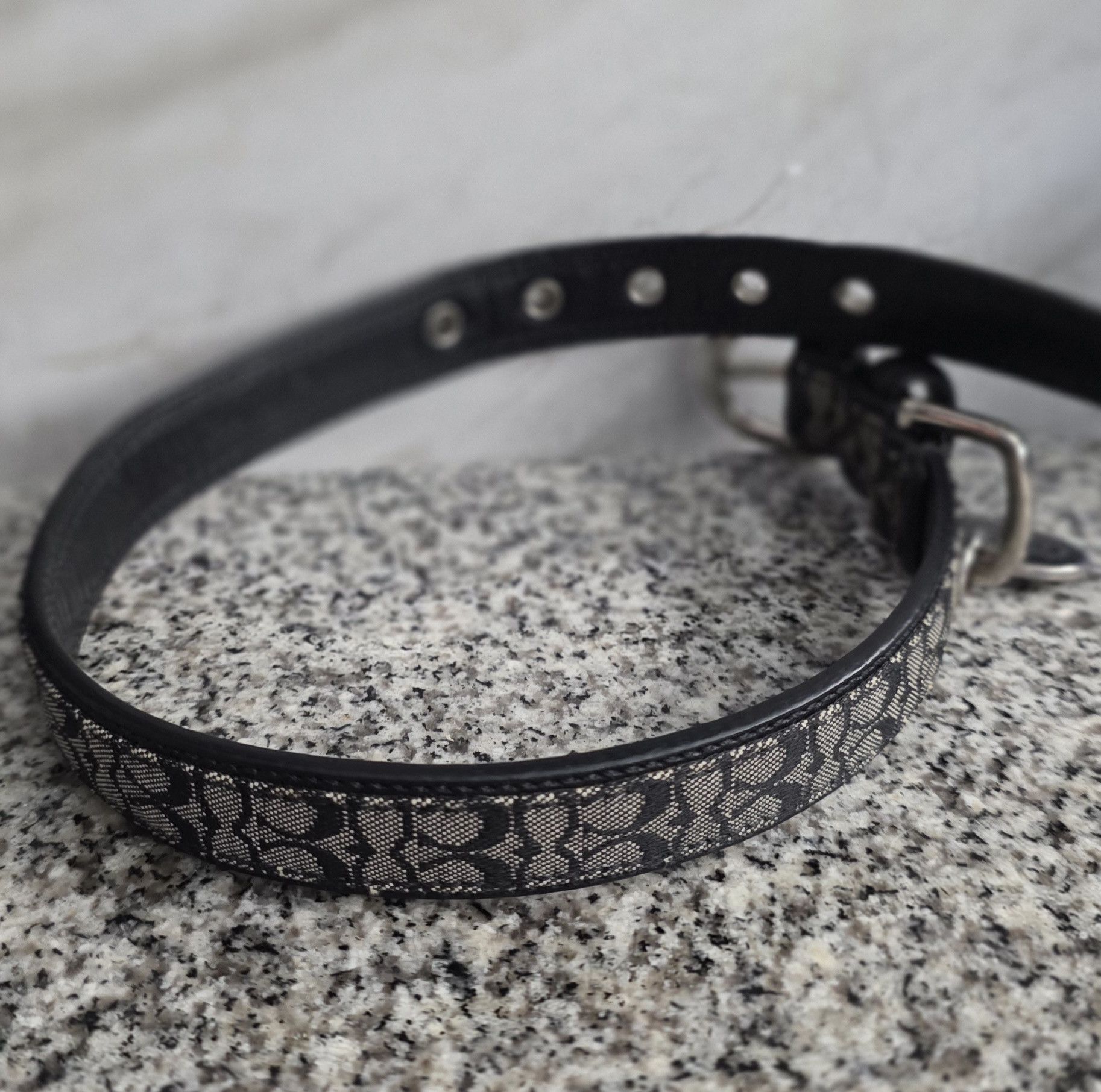 Coach Authentic Coach Signature Black Gray Logo Pet Collar 4003 M Size ONE SIZE - 4 Thumbnail