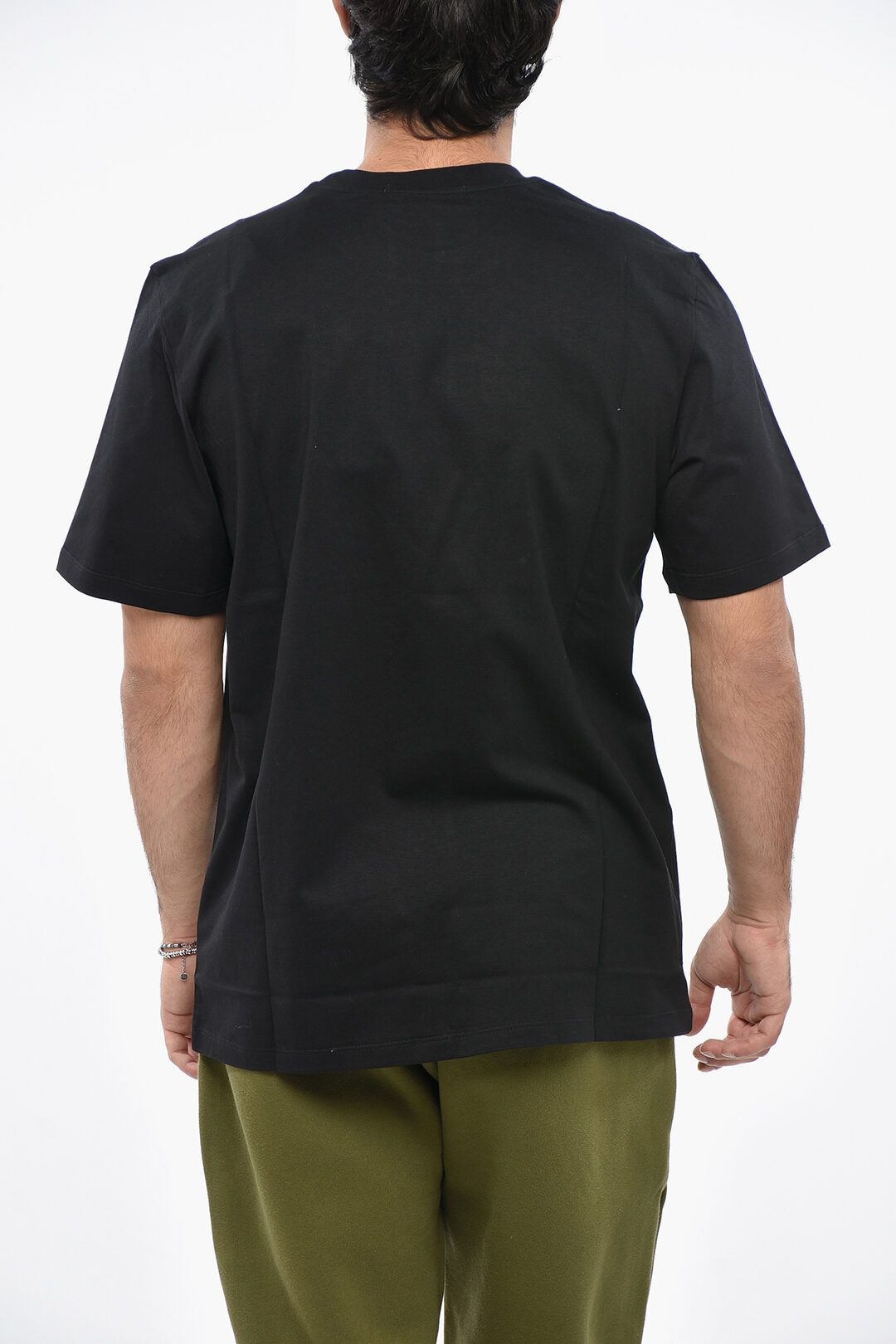MSGM og1mm1125 Solid Color Crewneck T-Shirt in Black Size US L / EU 52-54 / 3 - 2 Thumbnail