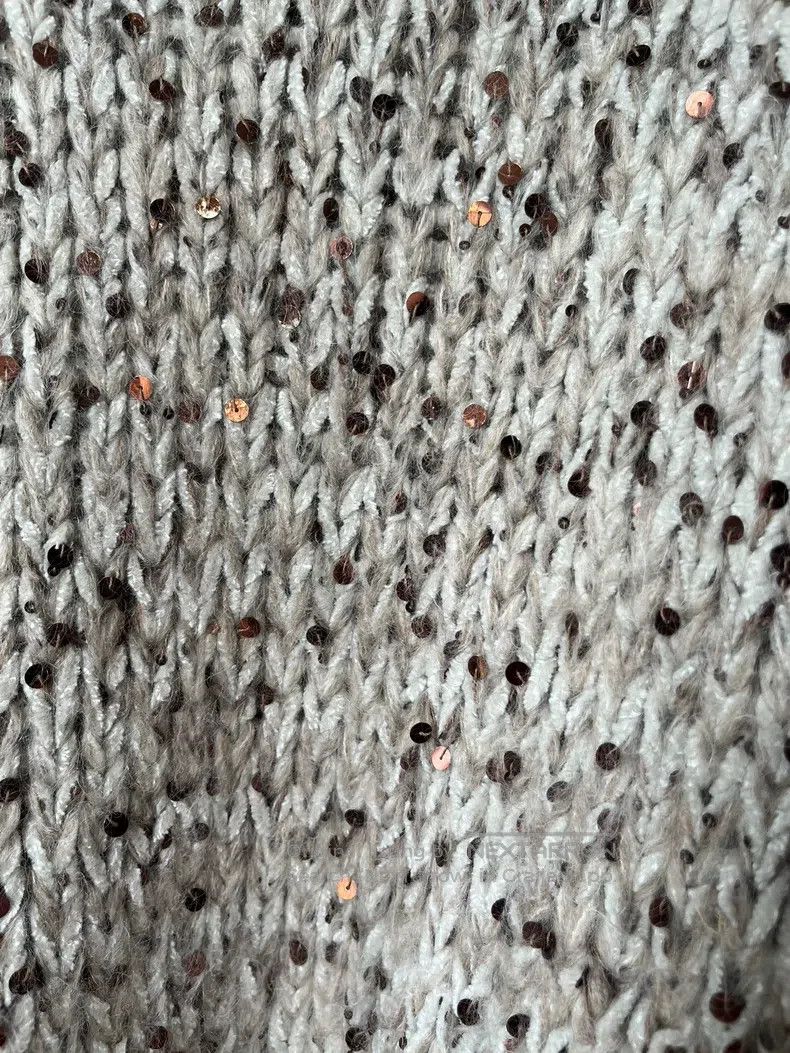 Brunello Cucinelli Brunello Cucinelli Fully sequined large stitch mohair swea Size M / US 6-8 / IT 42-44 - 2 Thumbnail