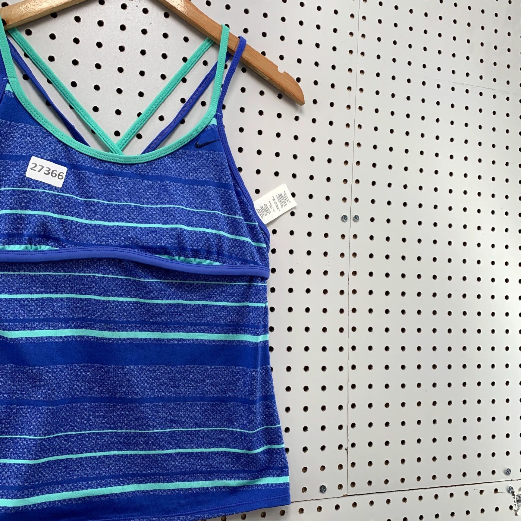 Nike Nike Athletic Tank Top Blue Green Striped Womens Large 14.5x19.5 Size L / US 10 / IT 46 - 4 Thumbnail