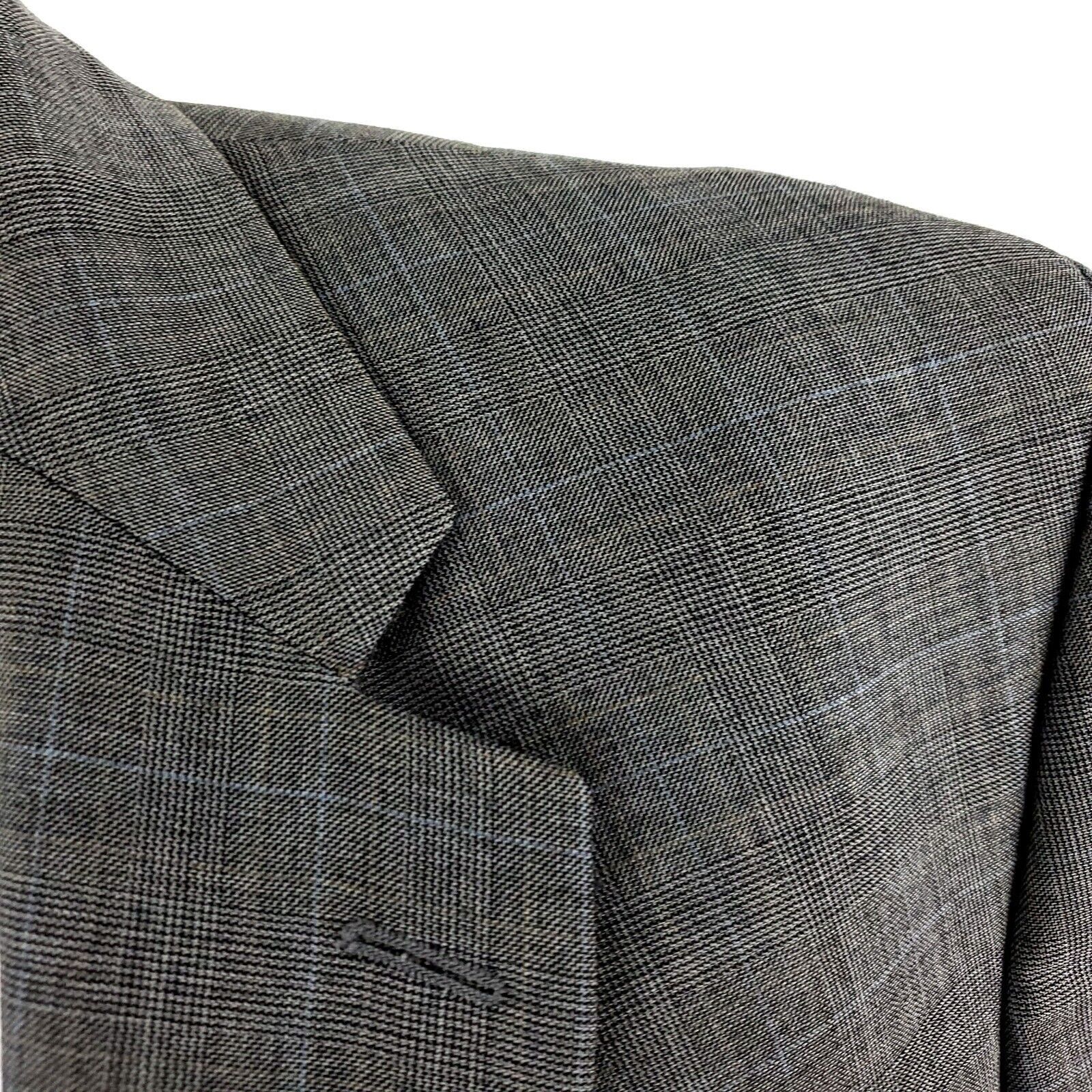 Lauren Ralph Lauren Lauren Ralph Lauren Wool 2 Button Sport Coat 44L Gray Glen P Size 44L - 2 Thumbnail