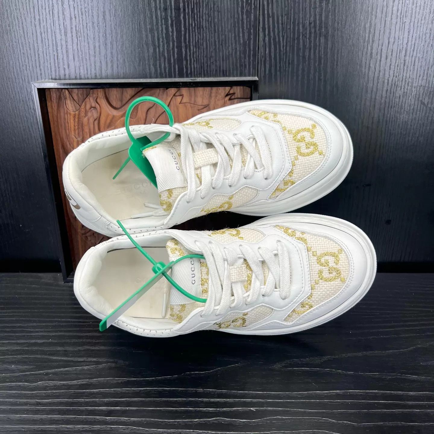 Gucci Gucci Biscuit Shoes White Gold 36.5 Size US 6 / IT 36 - 4 Thumbnail