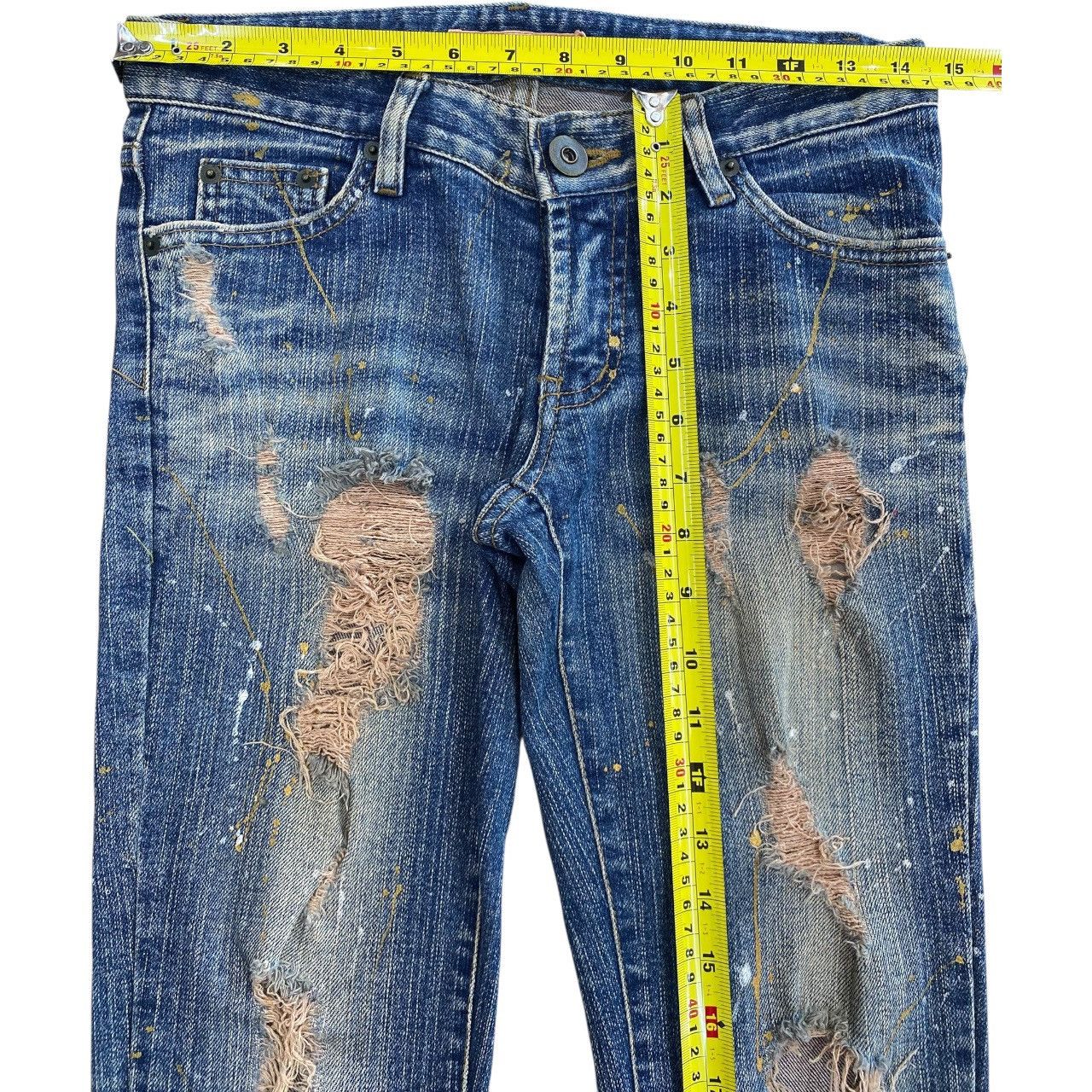 Japanese Brand Vintage Japanese Brand Painted Distress Style Jeans Size US 29 - 9 Thumbnail