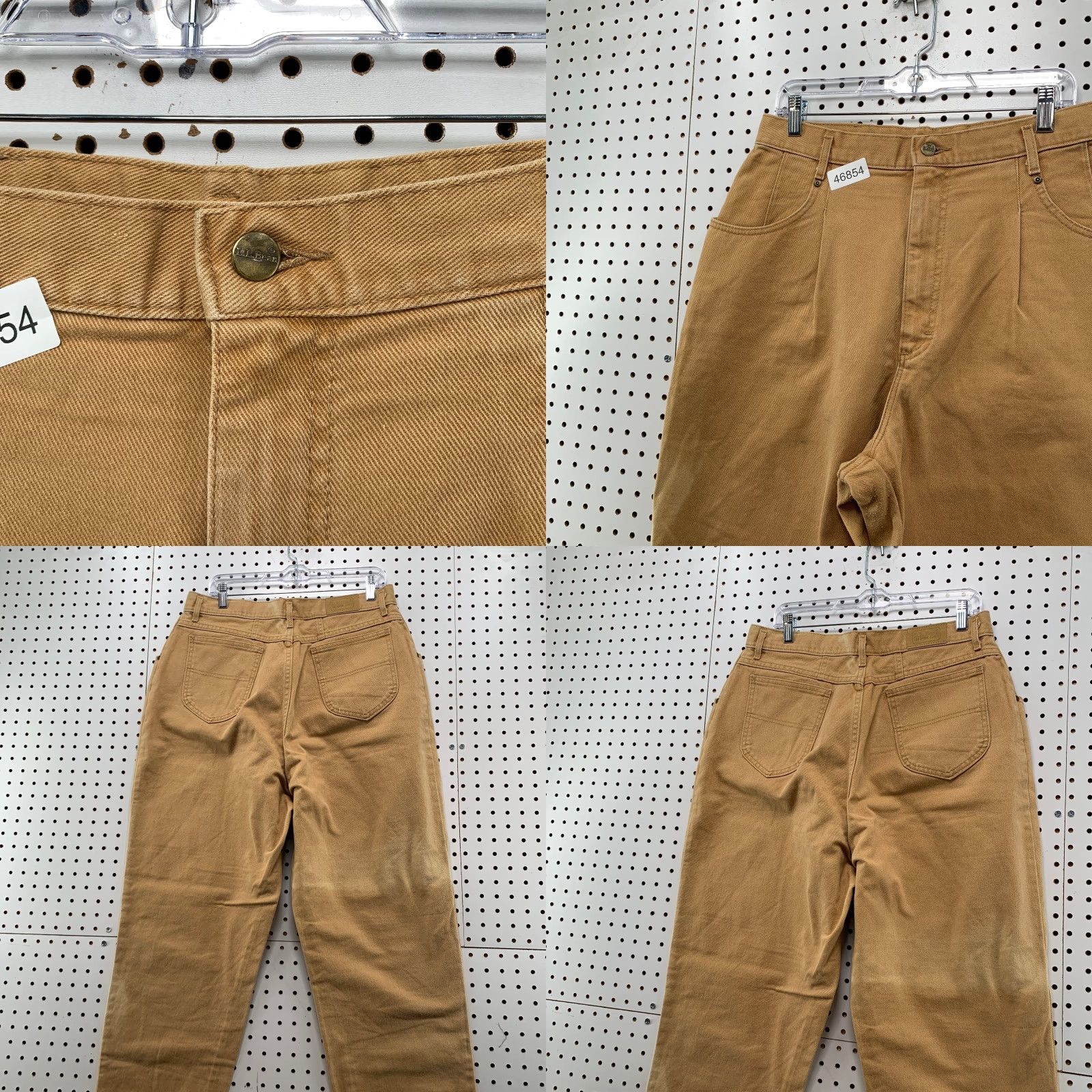 Vintage VINTAGE L.L.Bean Khaki Button Pants Womens 32x31 Canvas Workwear Made USA Beige Carpenter Pockets Size 38" / US 16 / IT 52 - 8 Thumbnail