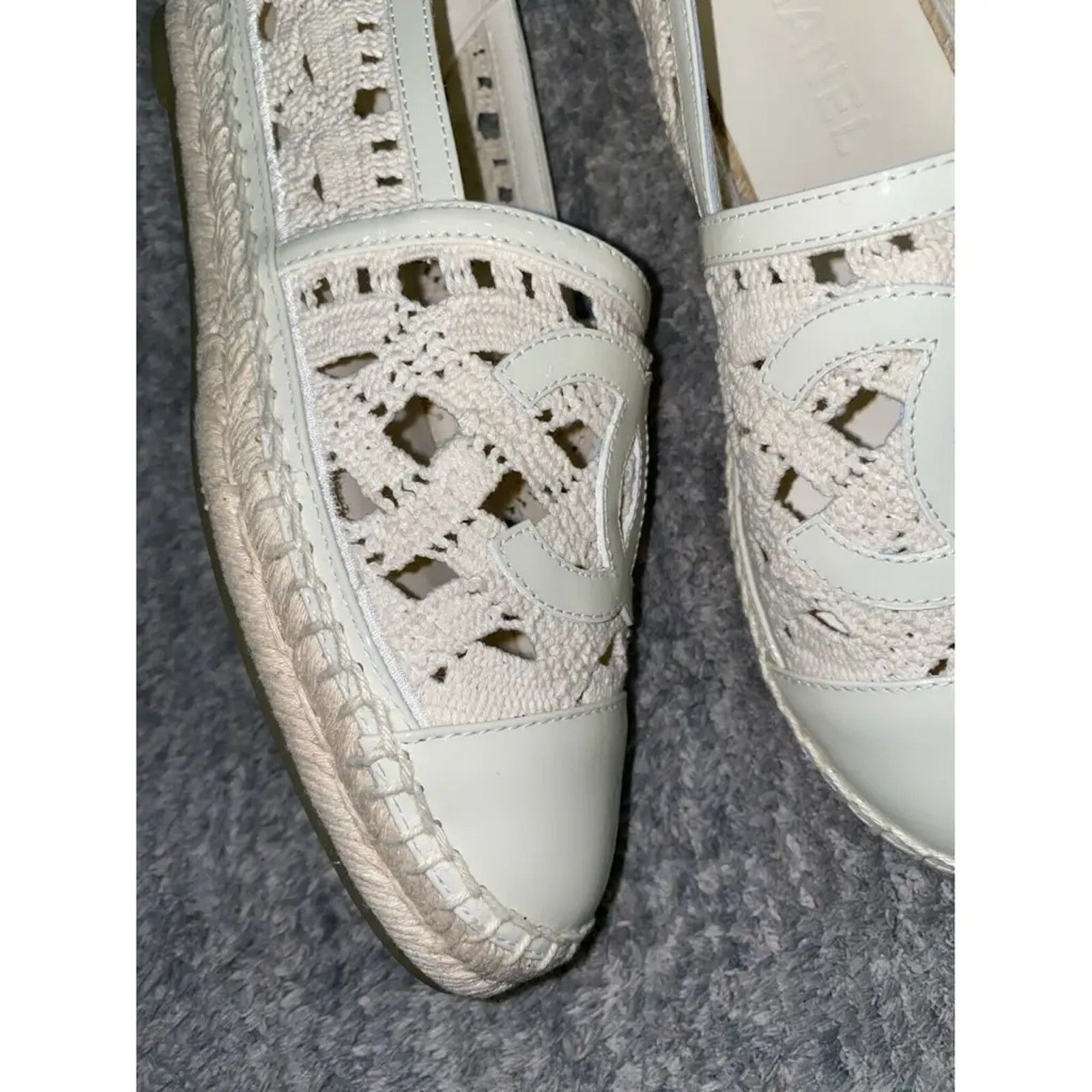 Chanel 20S Patent Leather CC Logo Espadrille Slip On Ballet Flat 36 Size US 6 / IT 36 - 6 Thumbnail