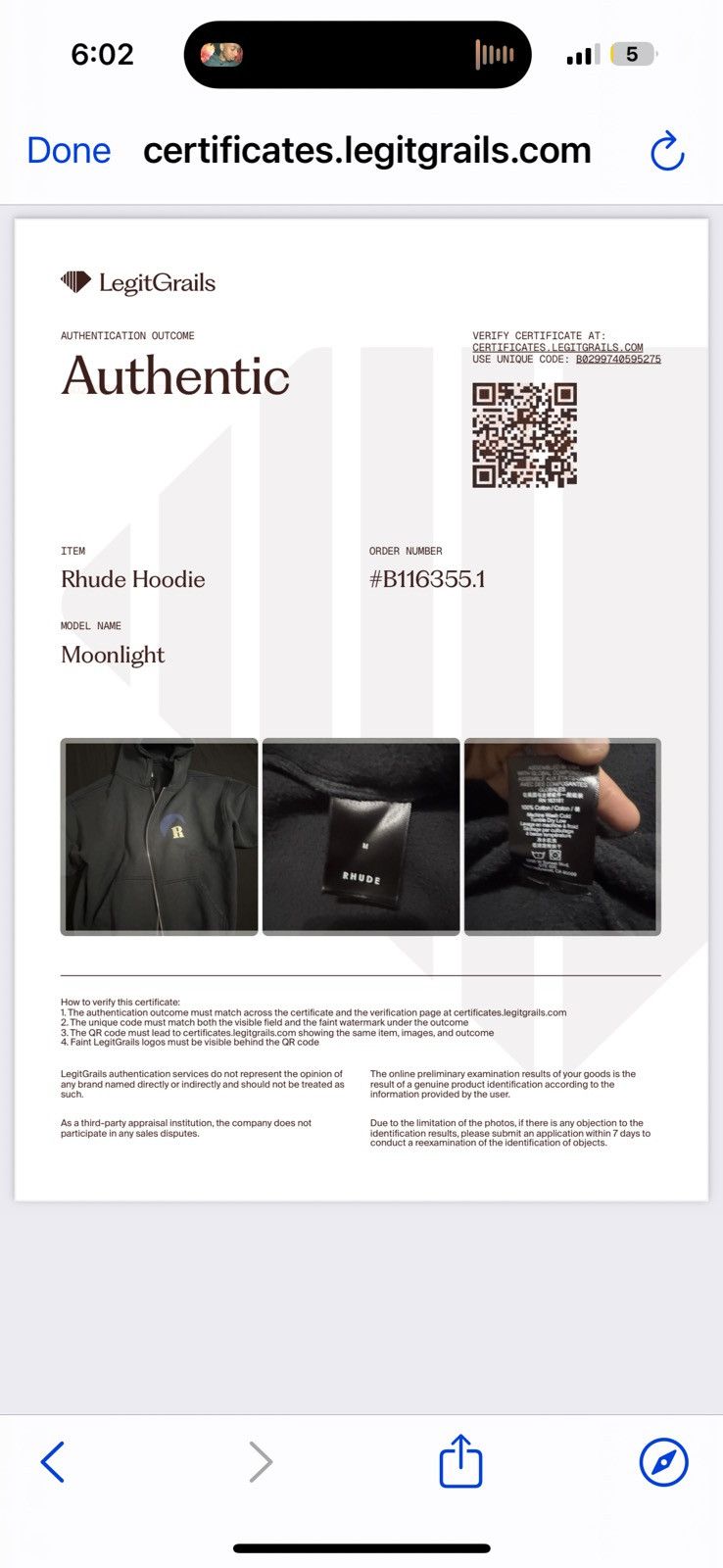 Rhude Rhude Full Zip Moonlight Hoodie | Oversized M Fits Large Size US M / EU 48-50 / 2 - 7 Thumbnail