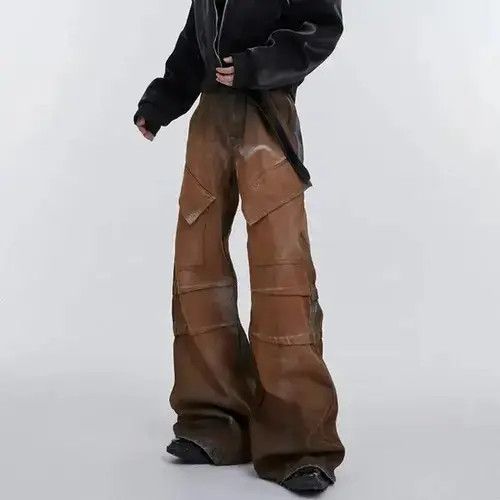 Japanese Brand × Jean Baggy Jeans Wide Leg Denim Pants Waste Soild Retro Tie Dyed Size US 32 / EU 48 - 4 Thumbnail