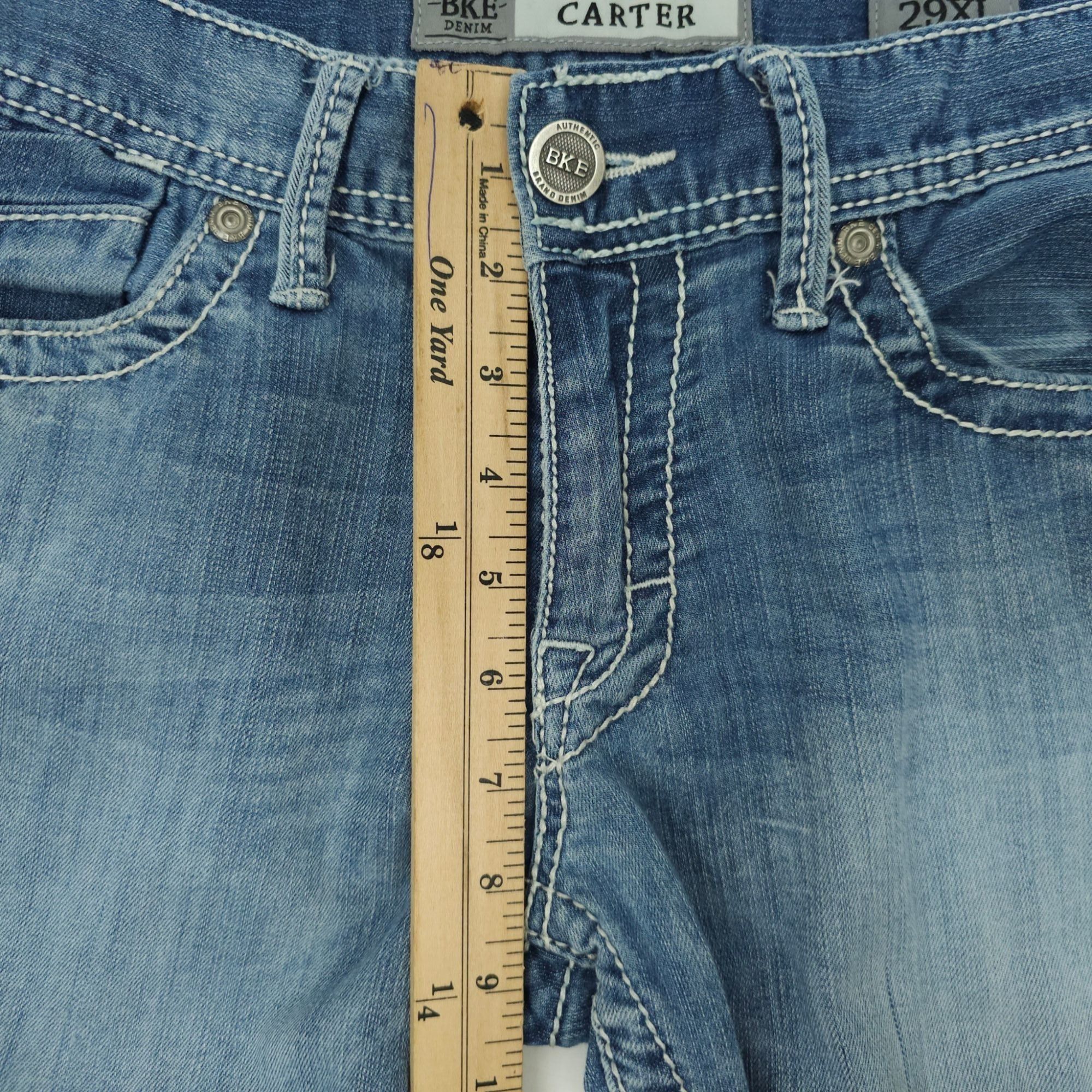 BKE BKE Carter Straight Leg Jeans Size 29XL Distressed Whiskered Size US 29 - 4 Thumbnail