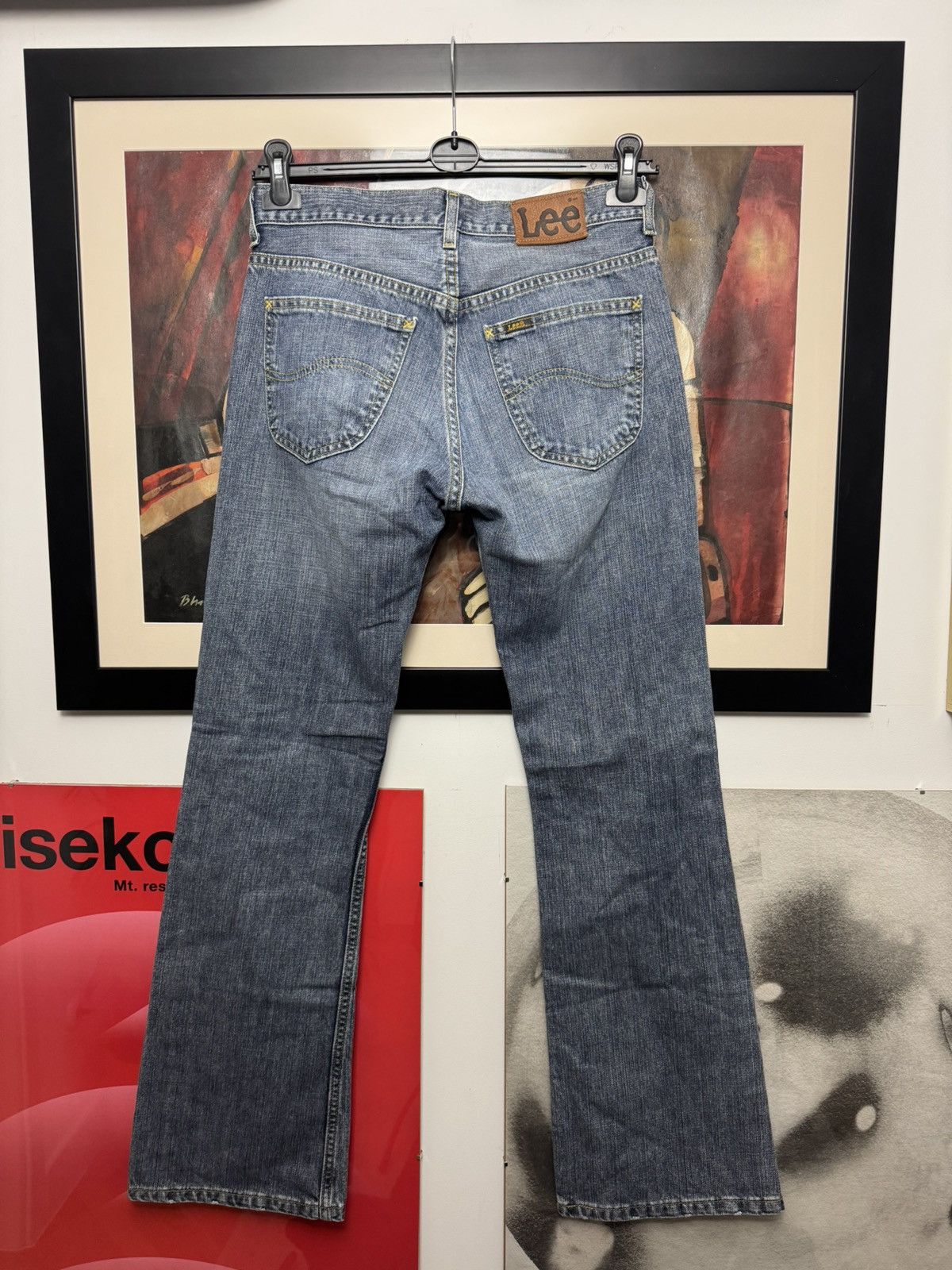 If Six Was Nine Lee Flared Jeans Vintage Y2k Denim Avant Garde Streetwear Size US 31 - 2 Thumbnail
