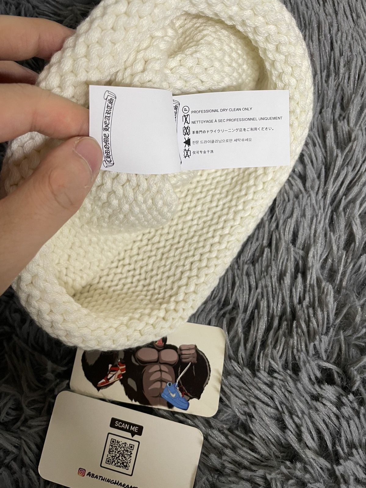 Chrome Hearts Chrome Hearts Beaded Cross Patch Cashmere Beanie Size ONE SIZE - 6 Thumbnail