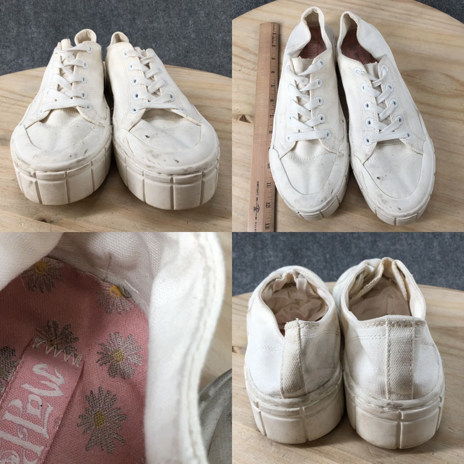 Vintage Mad Love Shoes Womens 10 Casual Sneakers White Fabric Lace Up Low Top Clothing Footwear Womens Sneakers"} Size L / US 10 / IT 46 - 8 Thumbnail