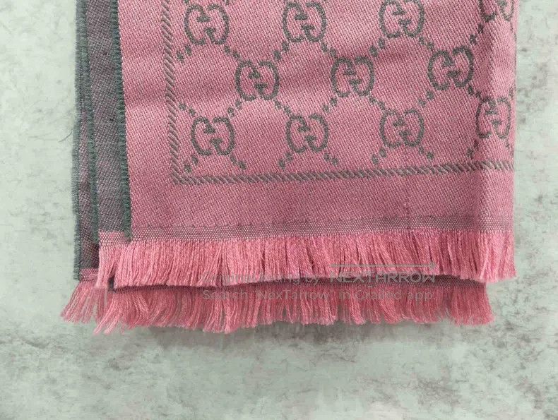 Gucci Gucci Gray and pink wool scarf Size ONE SIZE - 3 Thumbnail