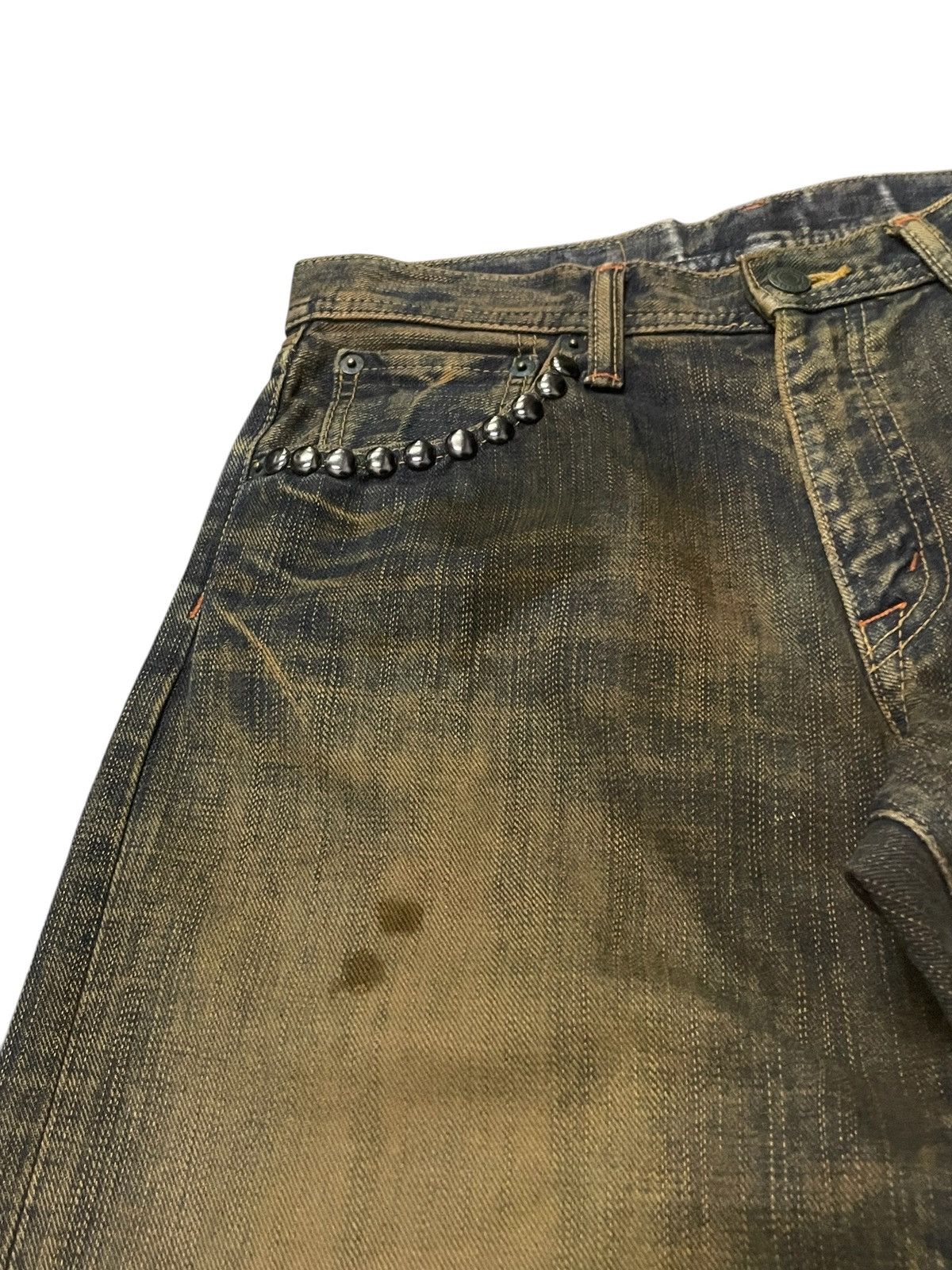 Hysteric Glamour × If Six Was Nine × Le Grande Bleu (L.G.B.) GLHEART Japan Studded Mud Wash Loose Jeans Size US 30 / EU 46 - 10 Thumbnail