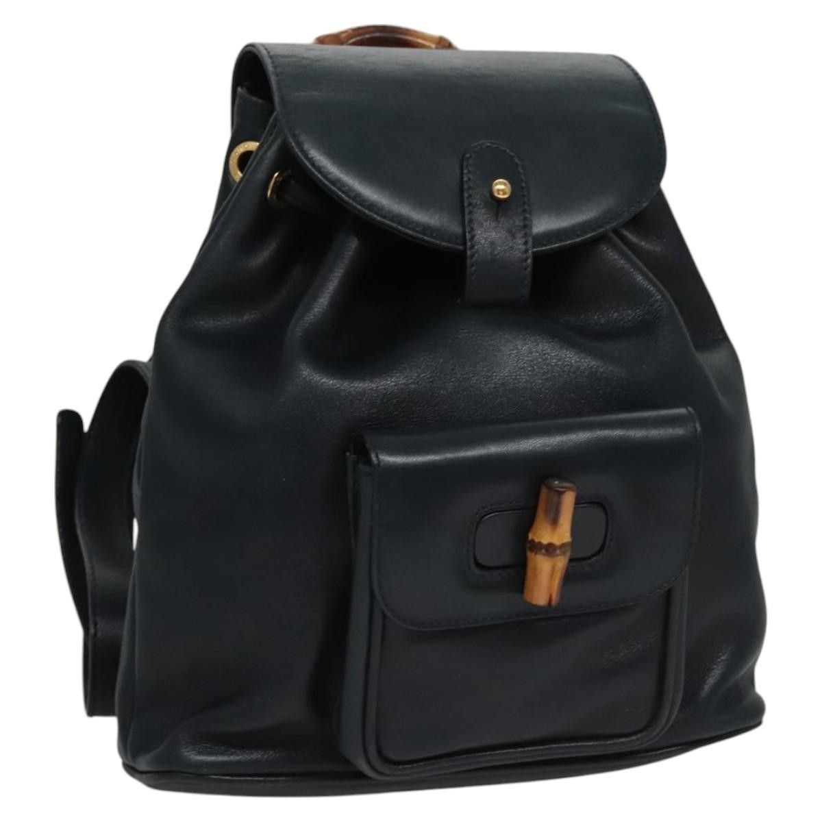 Gucci Gucci Vintage Bamboo Backpack Leather Size ONE SIZE - 1 Thumbnail