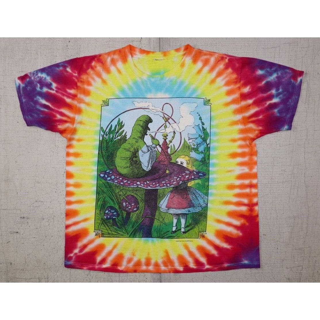 Vintage Vintage 90s Alice In Wonderland Tie Dye 1997 T Shirt Sz L Size US L / EU 52-54 / 3 - 1 Thumbnail