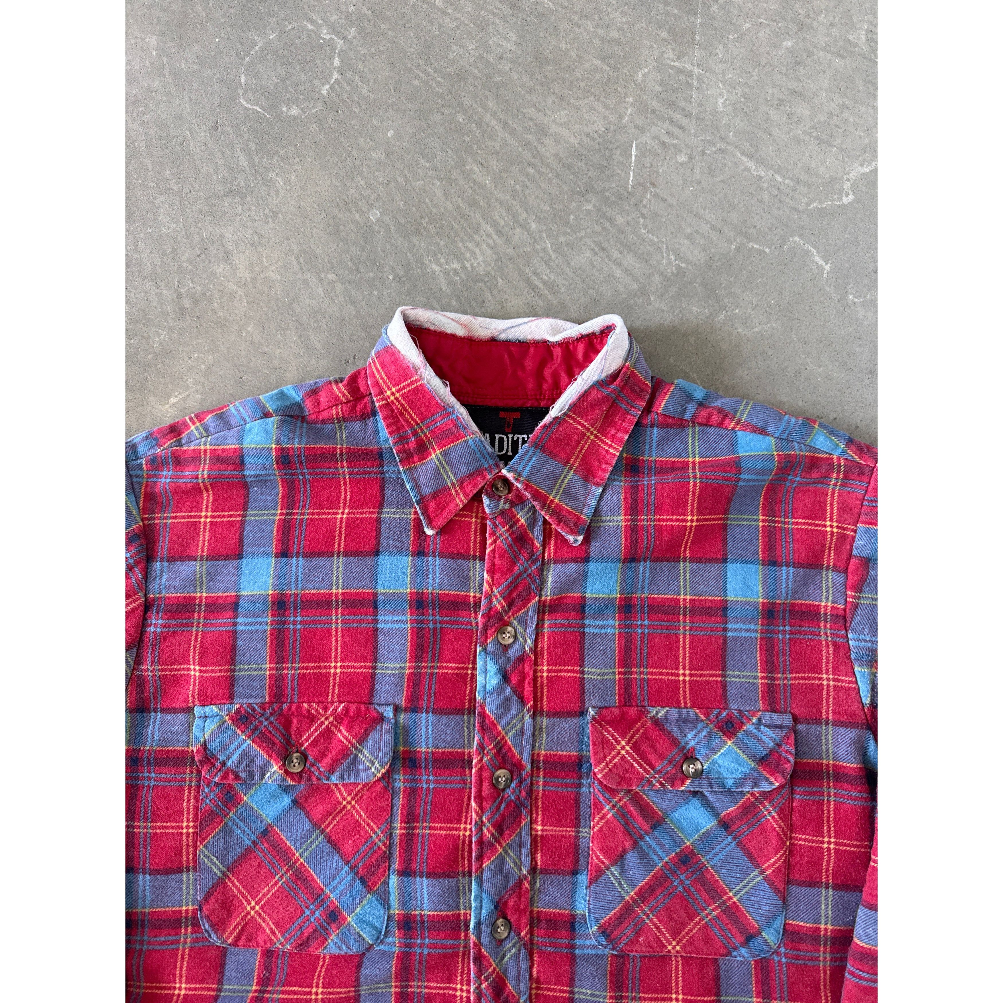 Vintage Vintage 90s Tradition Distressed Plaid Quilted Lined Flannel Size US M / EU 48-50 / 2 - 2 Thumbnail